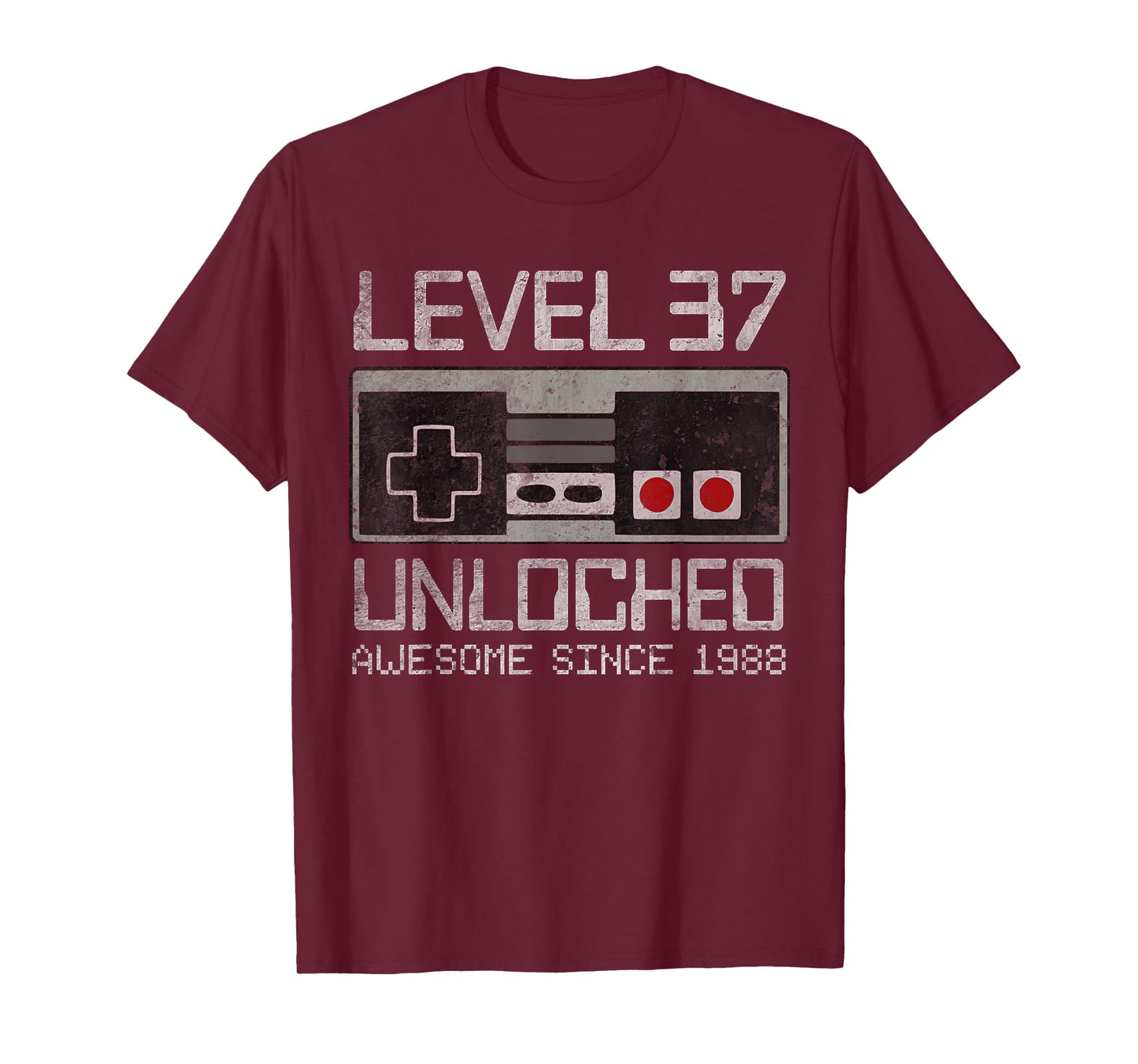Level 37 Unlocked 37th Birthday 37 Year Old Video Gamer Men T-Shirt
