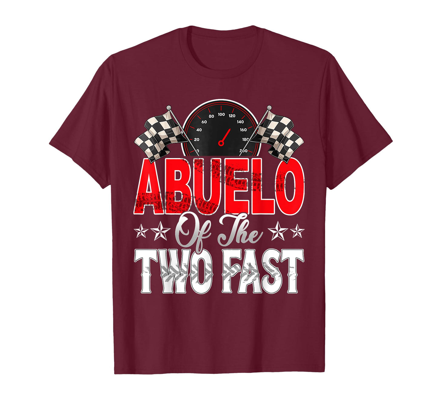 Abuelo Of The Two Fast Second Birthday Racing Car Family T-Shirt