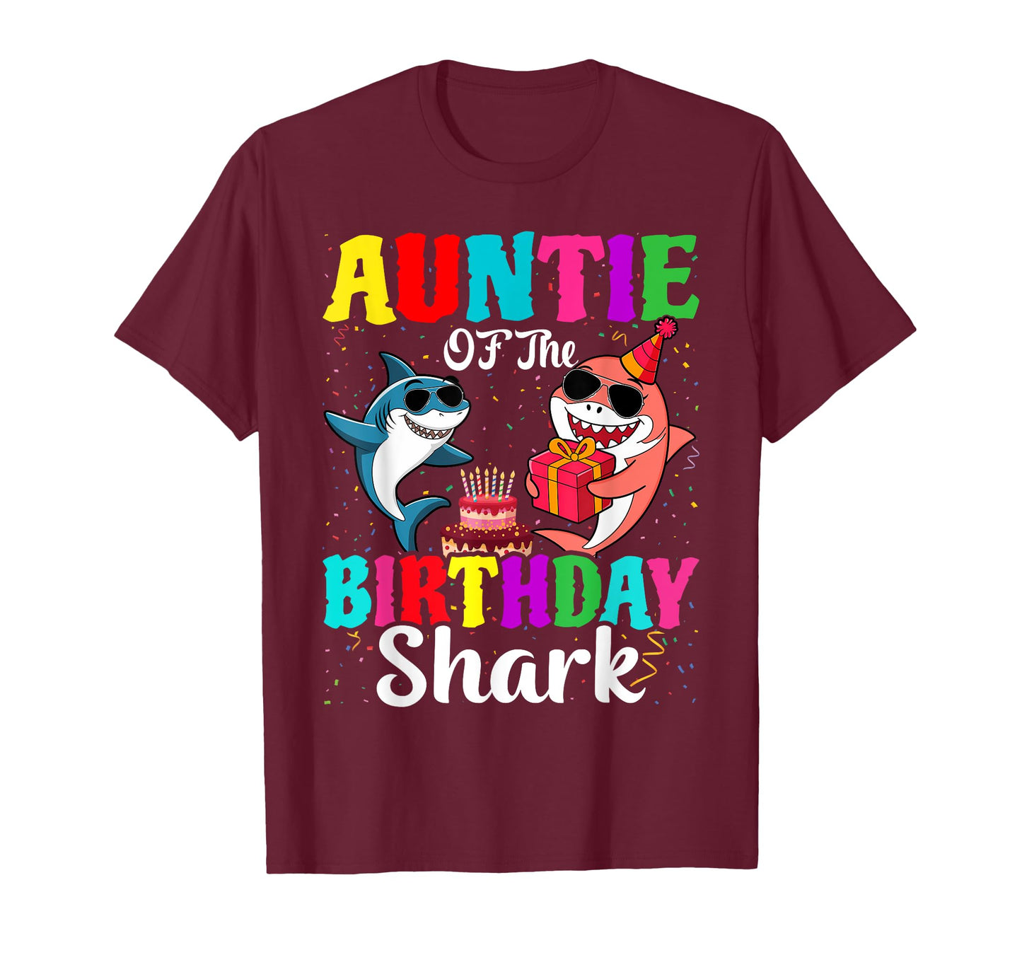 Auntie Of The Shark Birthday Family Matching Birthday Nephew T-Shirt