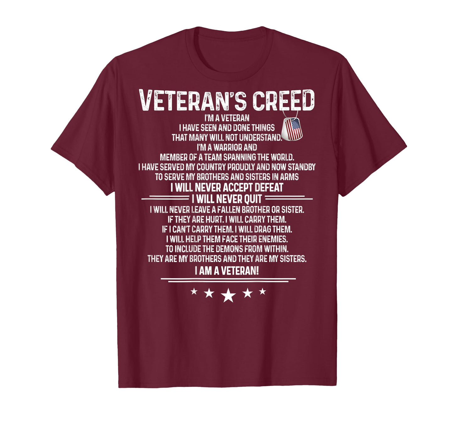 Veteran's creed I'm a veteran Shirt Themed Military Support T-Shirt