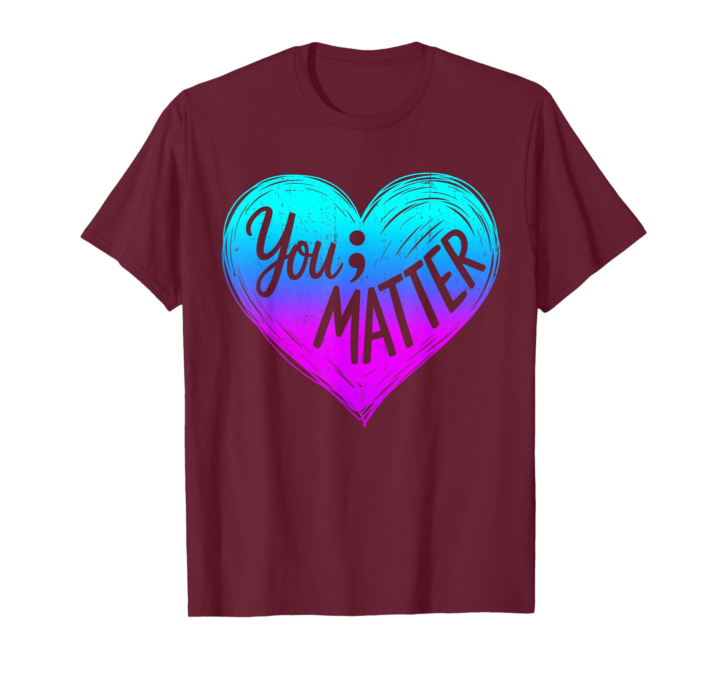 Teal Purple Heart Your Matter Suicide Prevention Awareness T-Shirt