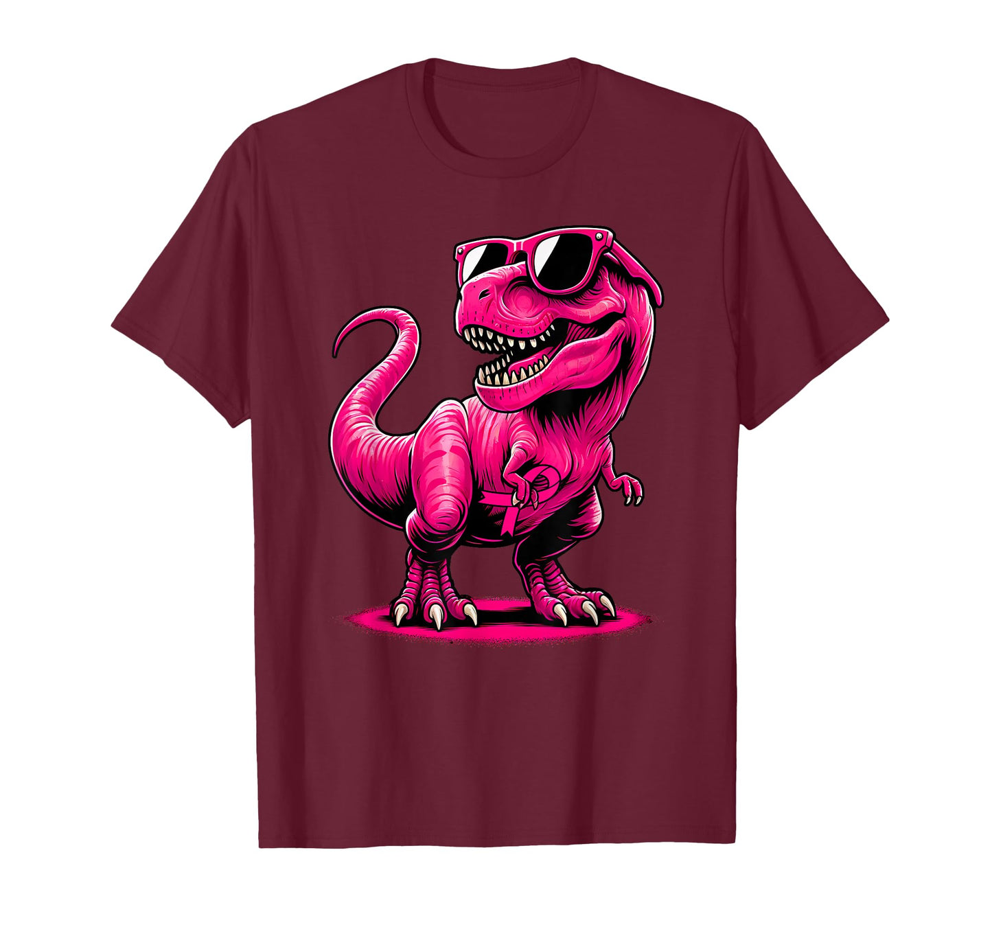 October Pink Dinosaur Breast Cancer Pink Ribbon Boy Girl Kid T-Shirt