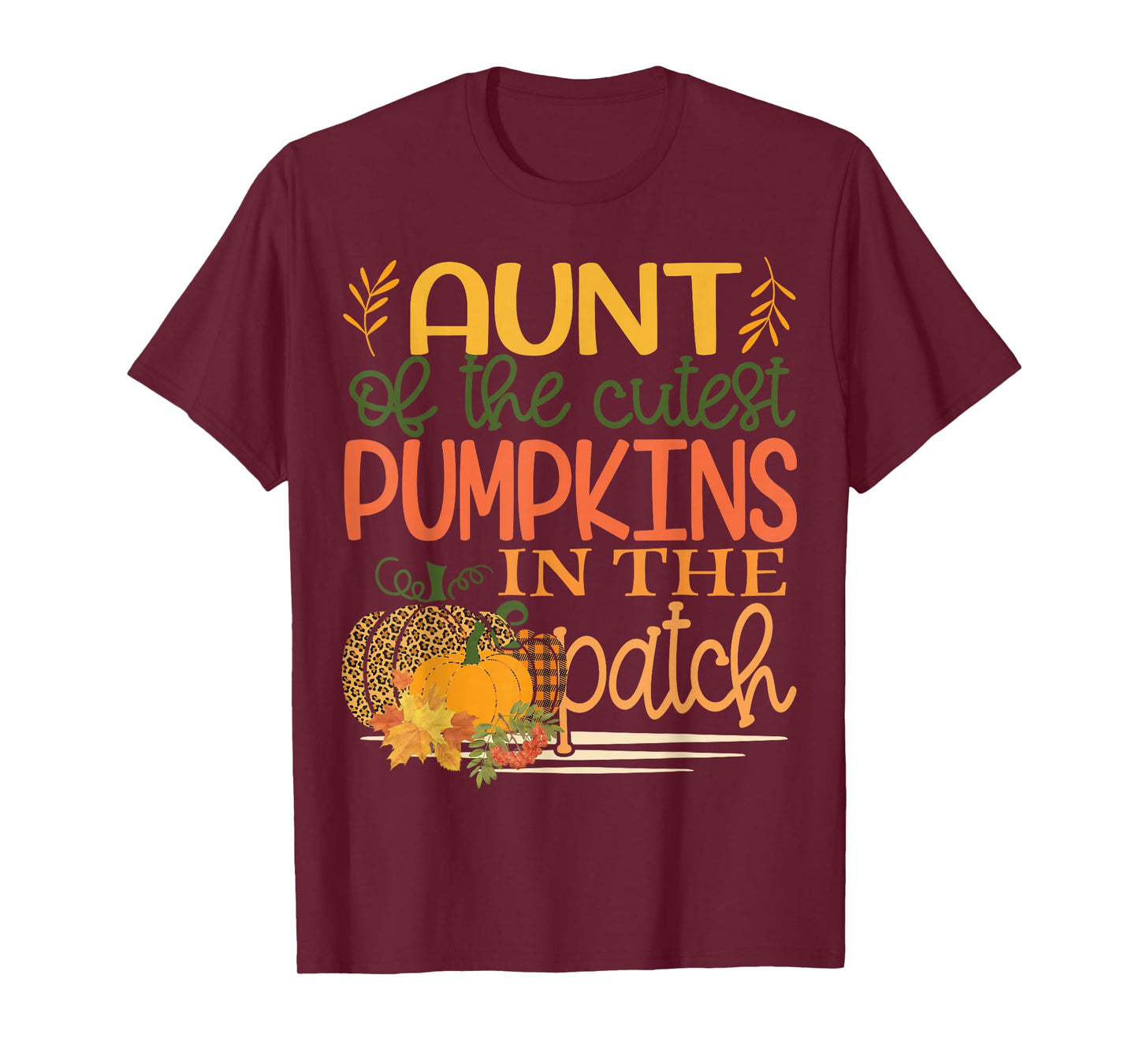 Aunt of The Cutest Pumpkins in The Patch Fall Leopard T-Shirt