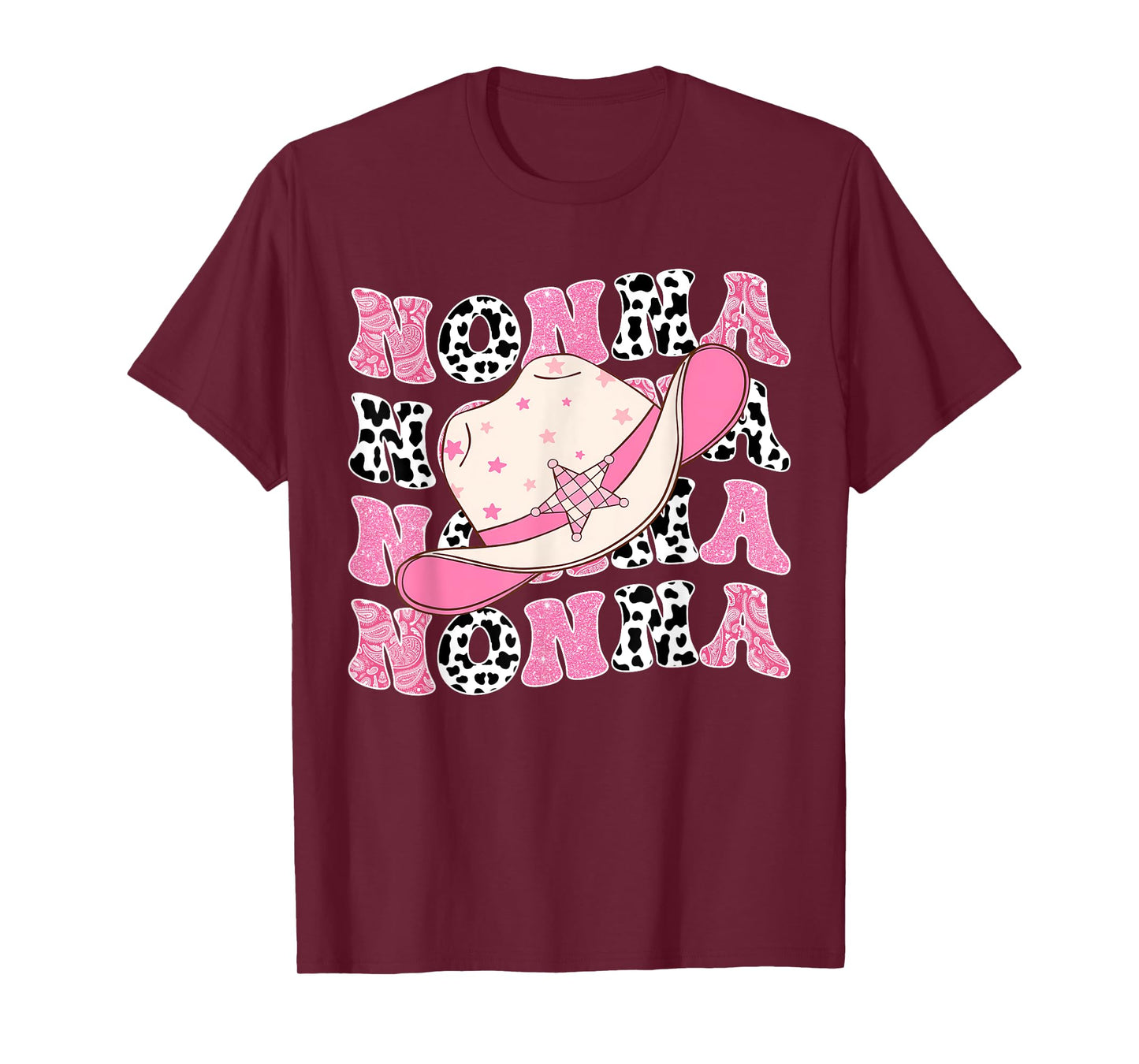 Nonna Pink Rodeo CowGirl Western Retro Groovy T-Shirt