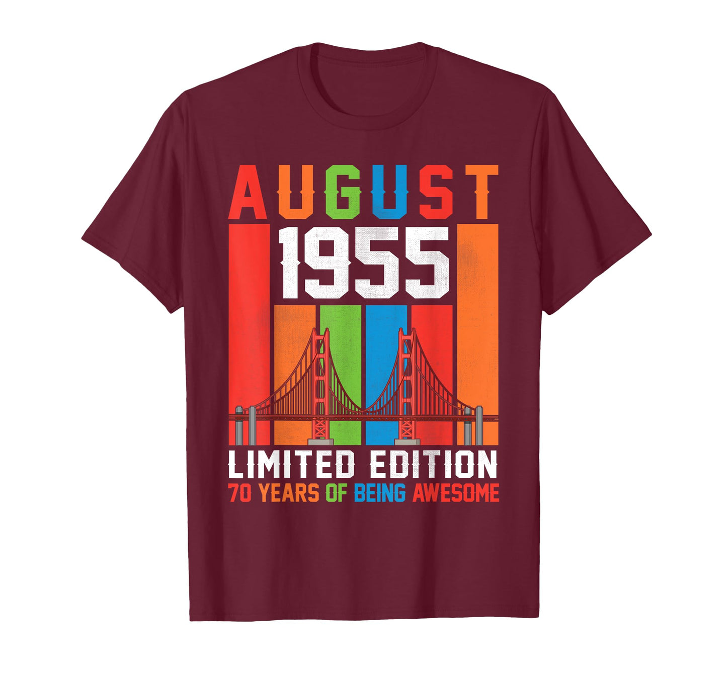 Born August 1955 Limited Edition 70 Years Of Being Awesome T-Shirt