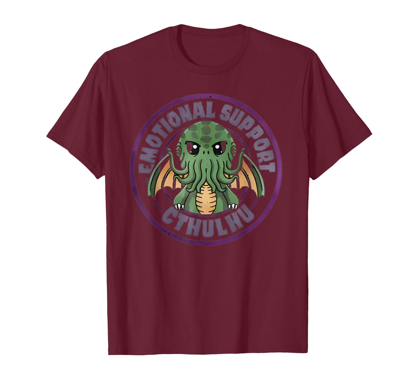 Cool Tees Emotional Support Cthulhu Funny Unisex-Adults, Kids T-Shirt