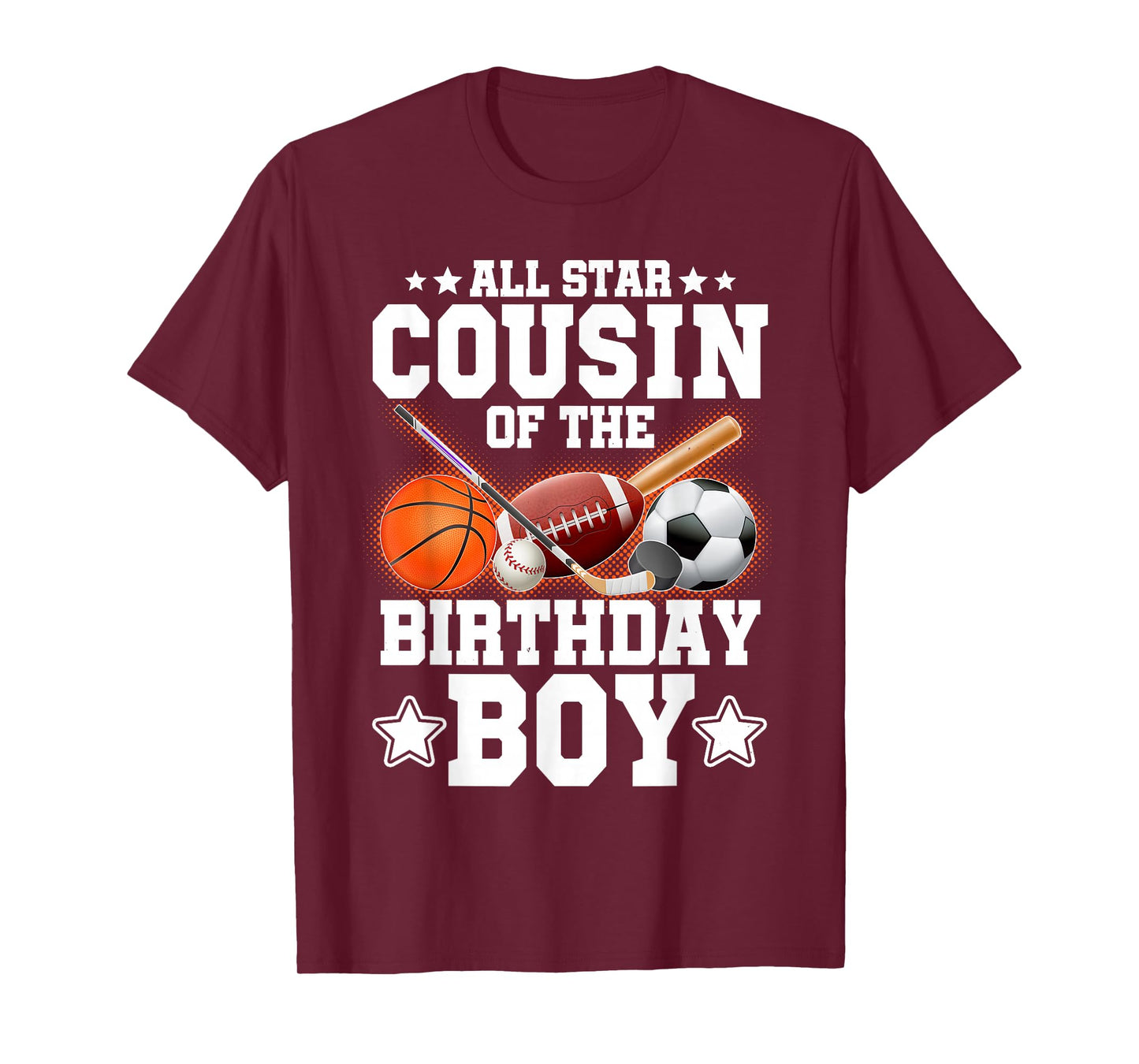 All Star Cousin Of The Birthday Boy Basketball Soccer Sport T-Shirt