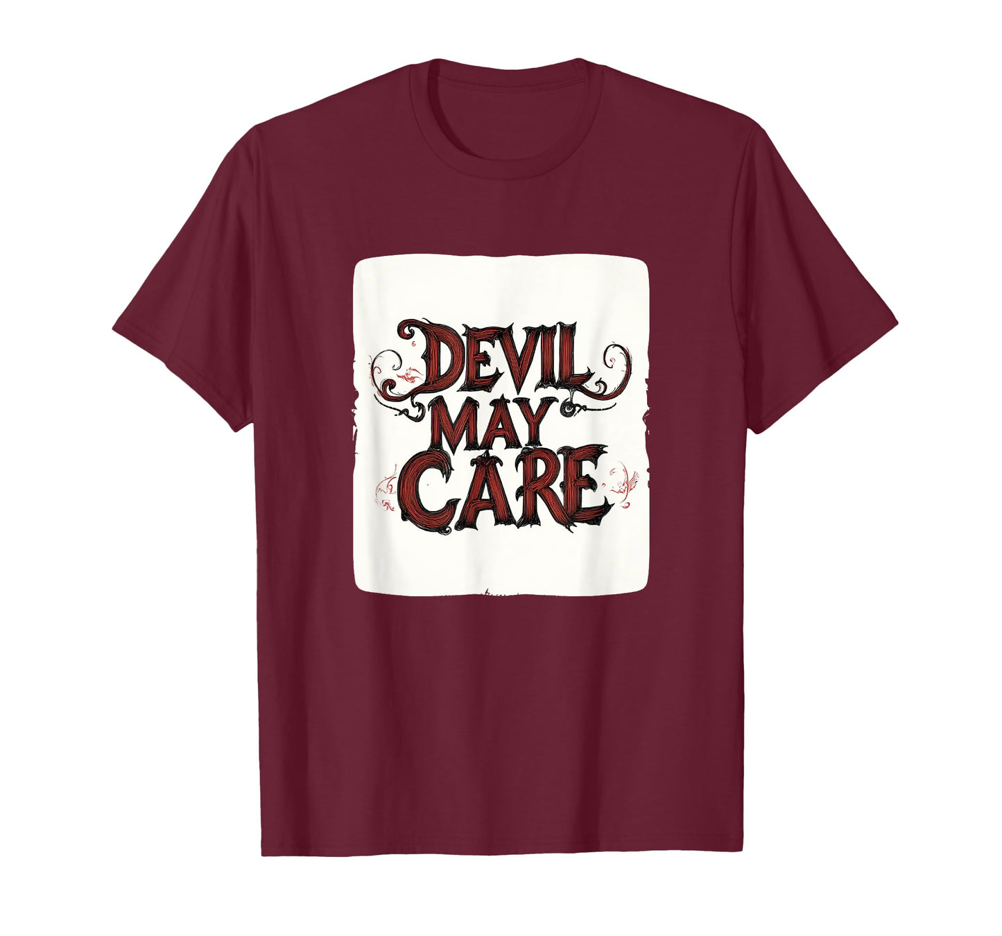 Embrace the Edge with this Devil May Care Emblem Outfit T-Shirt