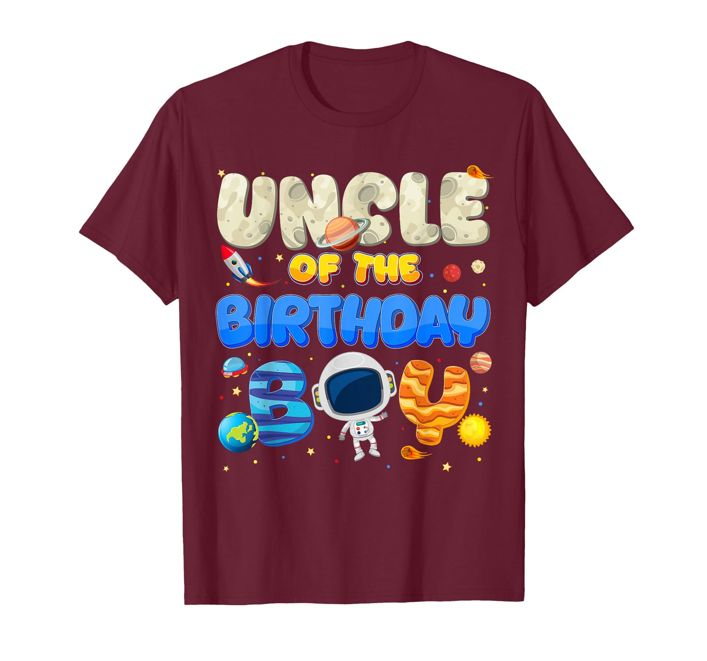 Uncle Of The Birthday Boy Two The Moon Space Family Matching T-Shirt