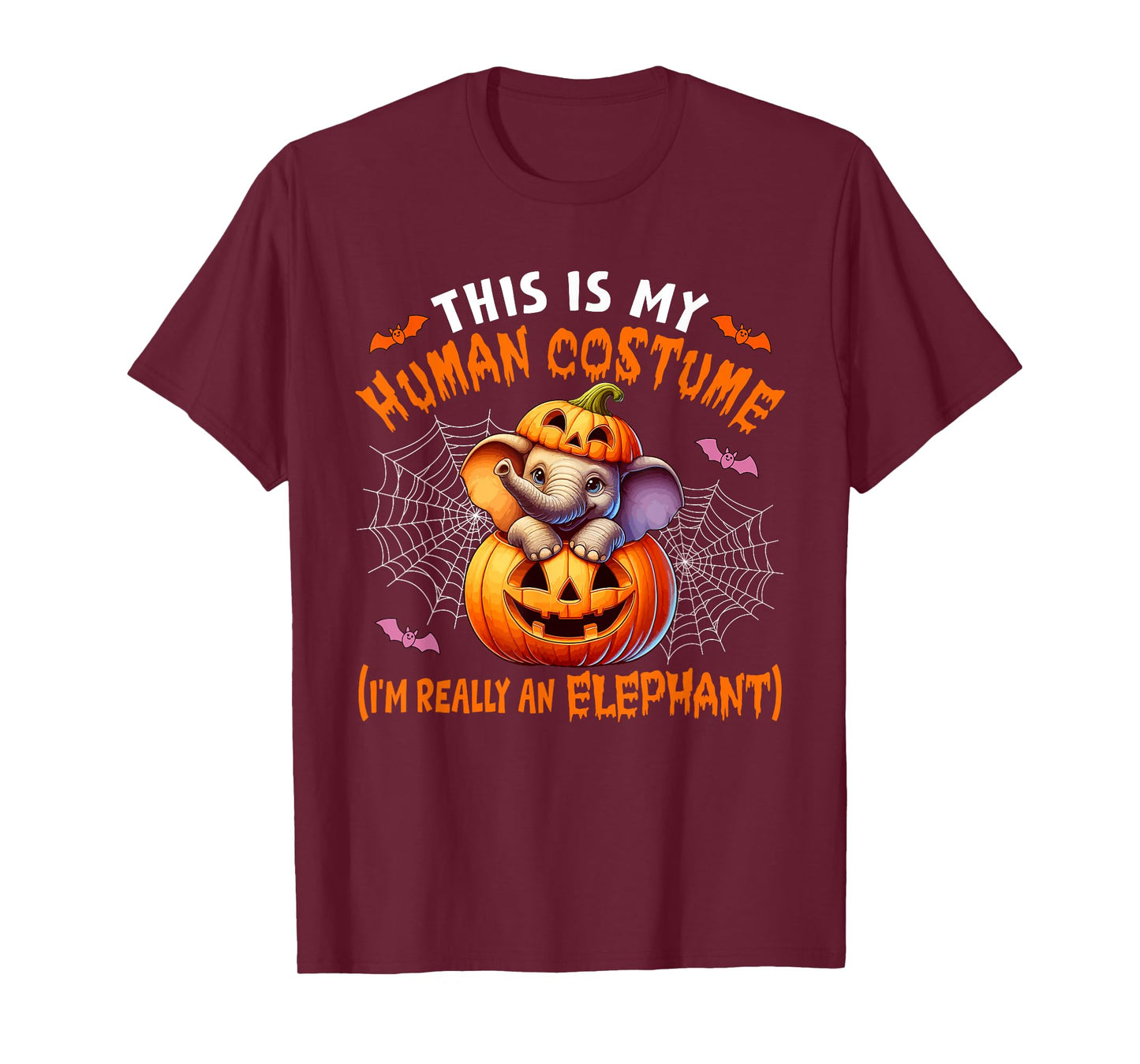 Funny Joke Human Costume I'm Really An Elephant Halloween T-Shirt