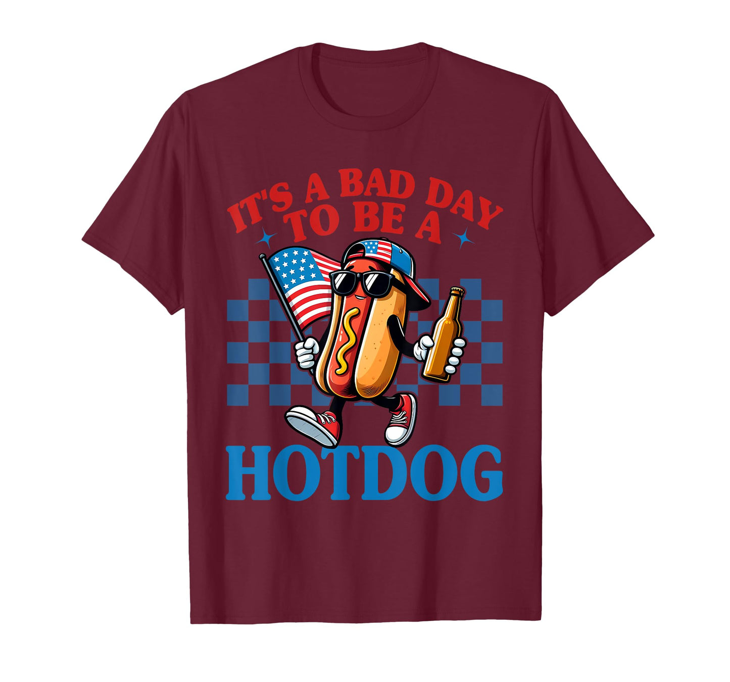 Funny Retro It’s A Bad Day To Be A Hot Dog Lover 4th Of July Men Women Kids T-Shirt
