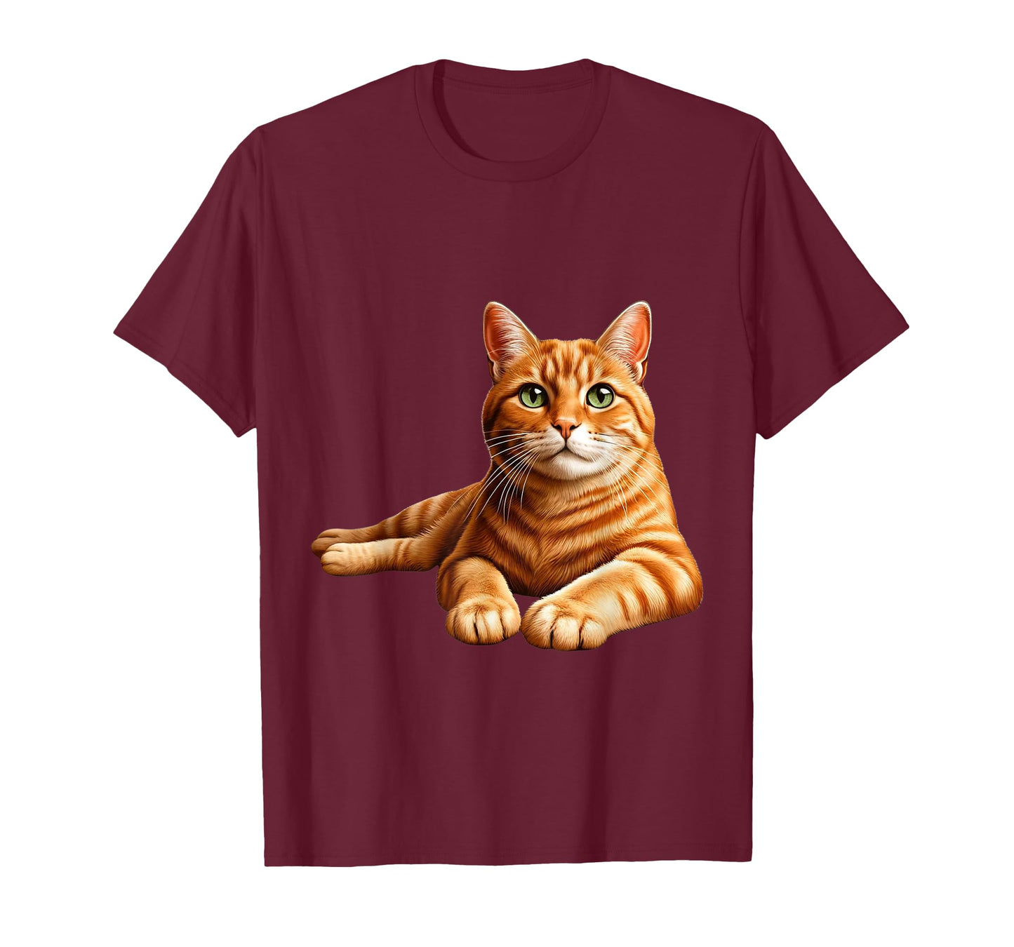Realistic Orange Tabby Cat Cute Pet Portrait T-Shirt for Men Women Kids