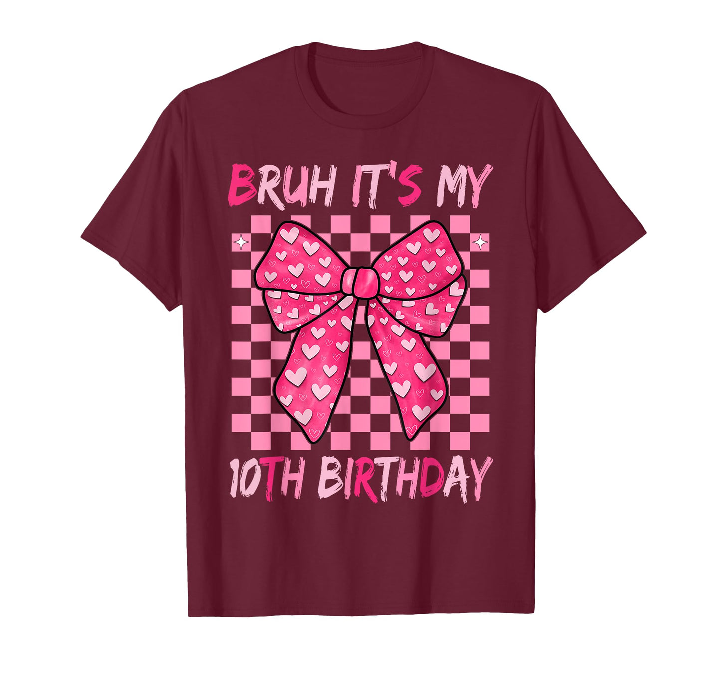 Bruh It's My 10th Birthday Coquette Bow 10 Year Old T-Shirt
