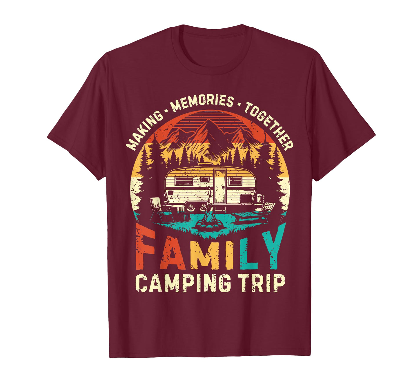 Family Camping Trip Memories Camper Matching Crew Vintage T-Shirt
