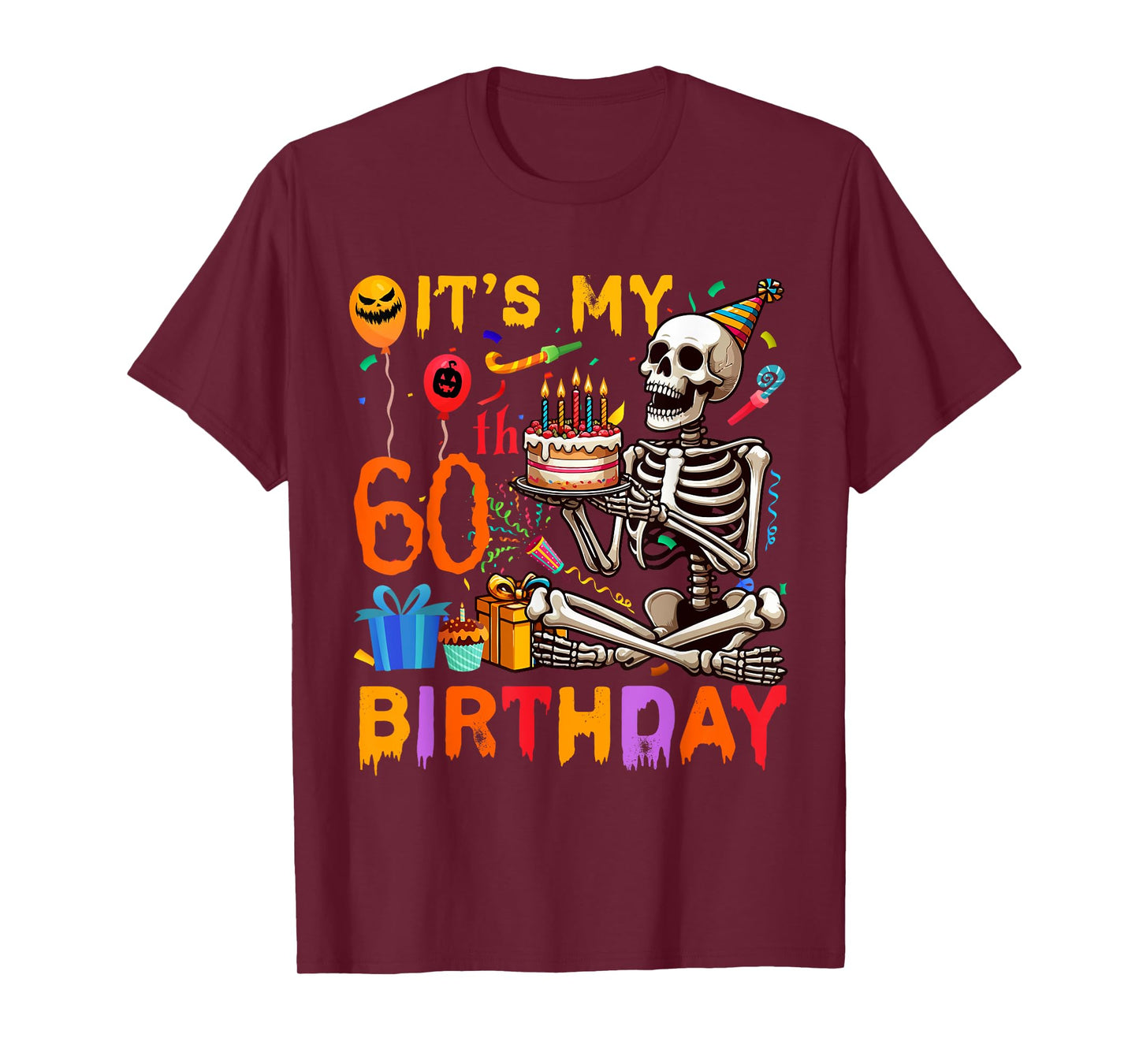 It's My 60th Birthday Halloween Skeleton Matching Party T-Shirt