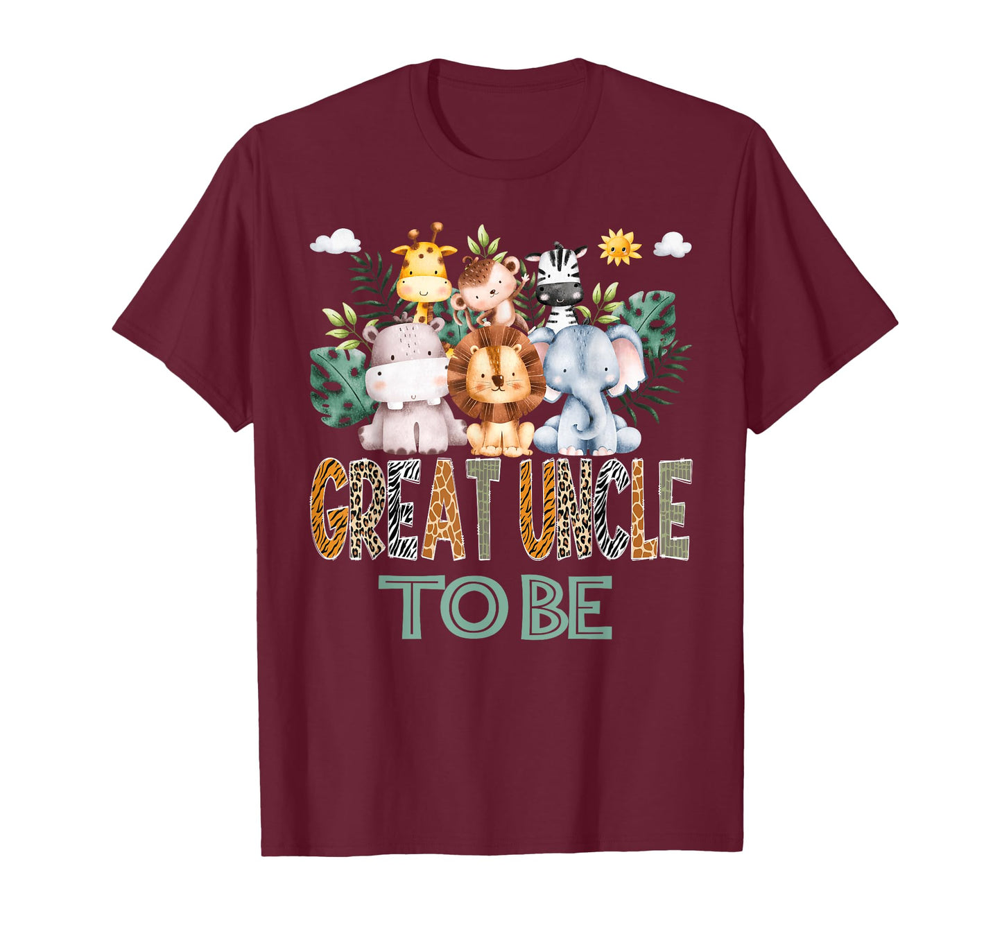 Soon To Be Great Uncle Jungle Animal Safari Gender Reveal T-Shirt