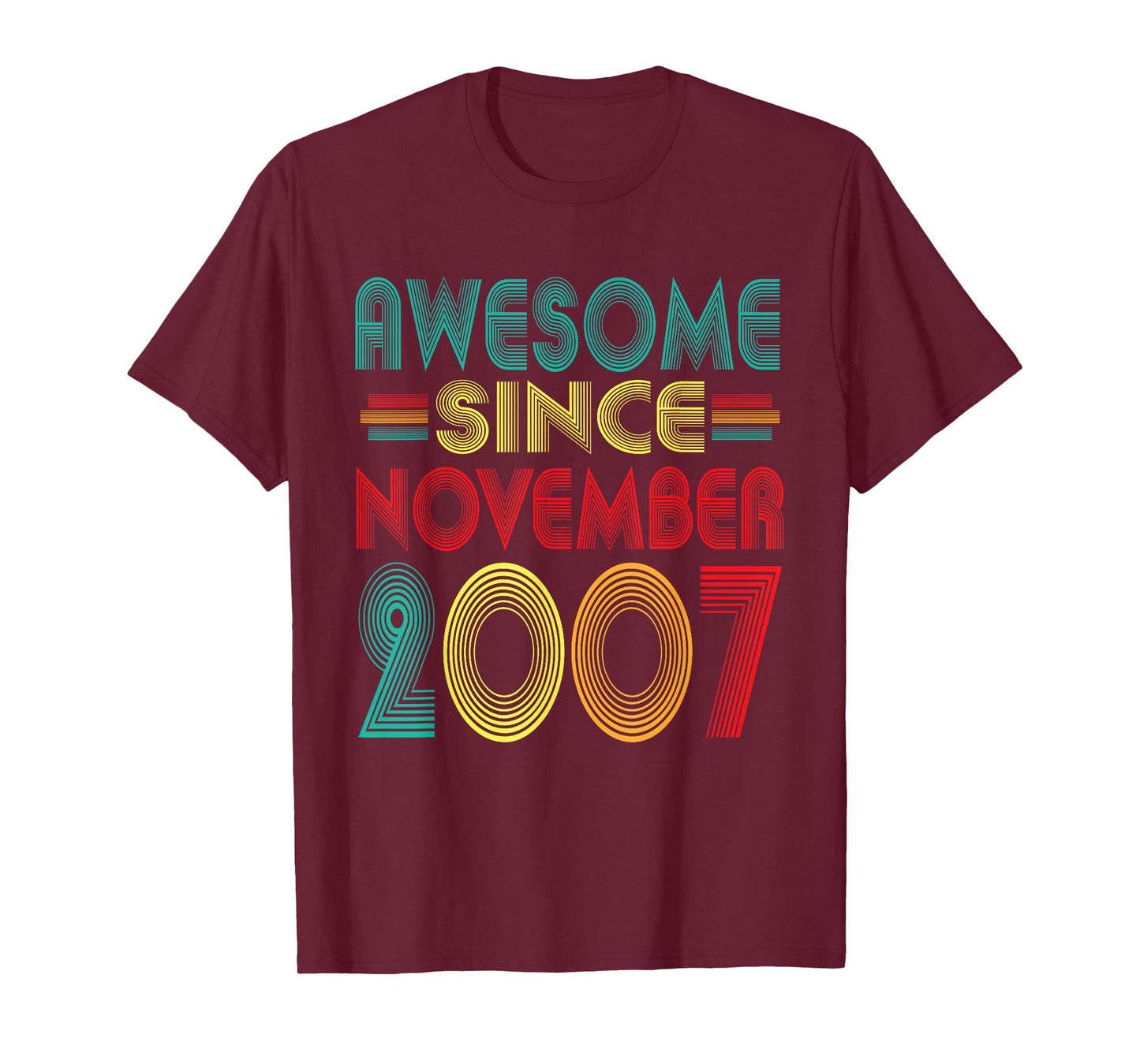 Awesome Since November 2007 Years 18th Bday Funny Vintage T-Shirt