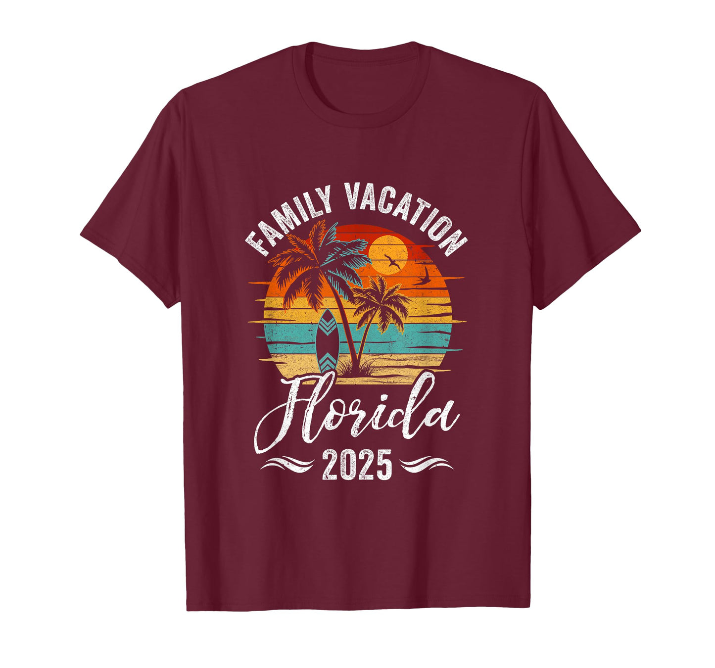 Family Vacation 2025 Vintage Florida Summer Matching Trip T-Shirt
