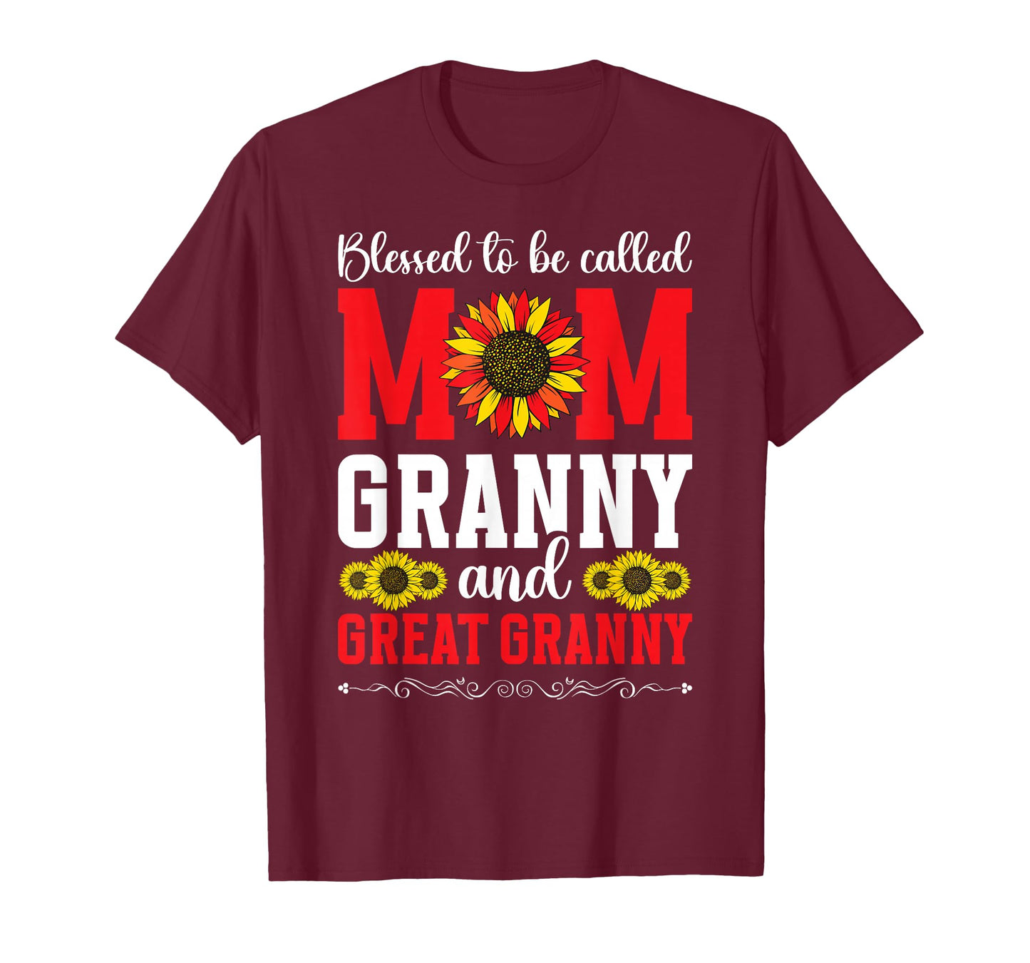 Blessed To Be Called Mom Granny And Great Granny T-Shirt
