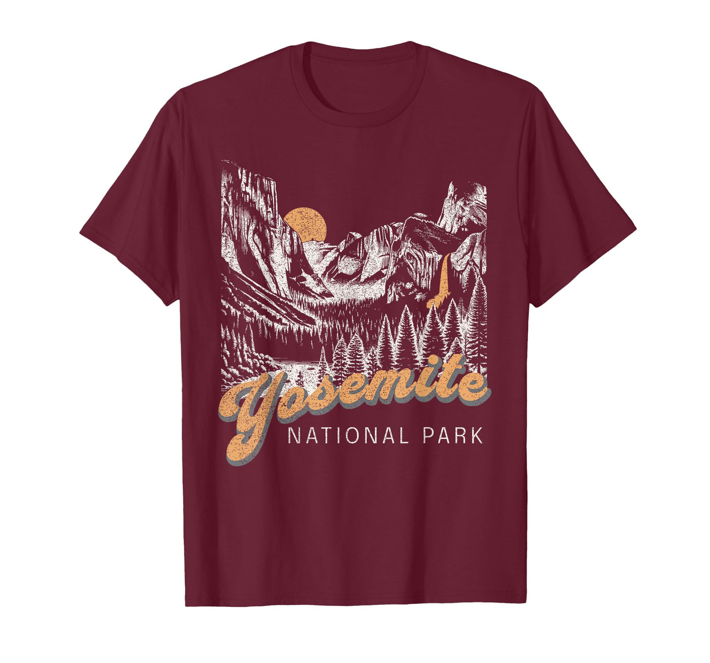 Retro Yosemite National Park USA Vintage Womens Mens T-Shirt