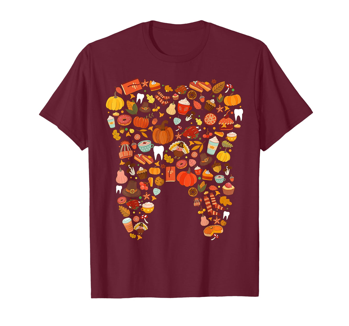 Teeth Doodles Pumpkin Fall Dental Hygienist Autumn Season T-Shirt