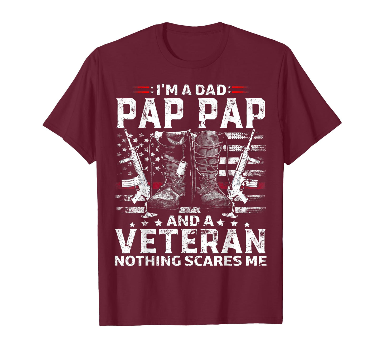 Mens I'm A Dad Pap Pap T Shirt Veteran T-Shirt