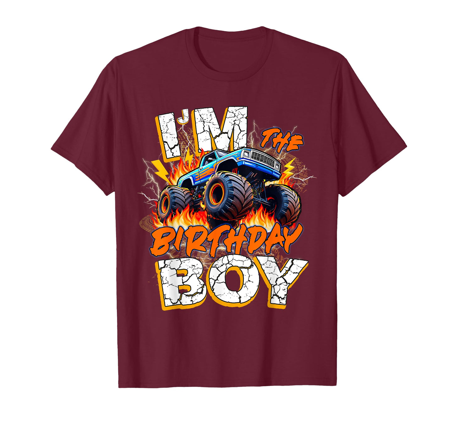 Kids I'm The Birthday Boy Monster Trucks Family Party Boys T-Shirt