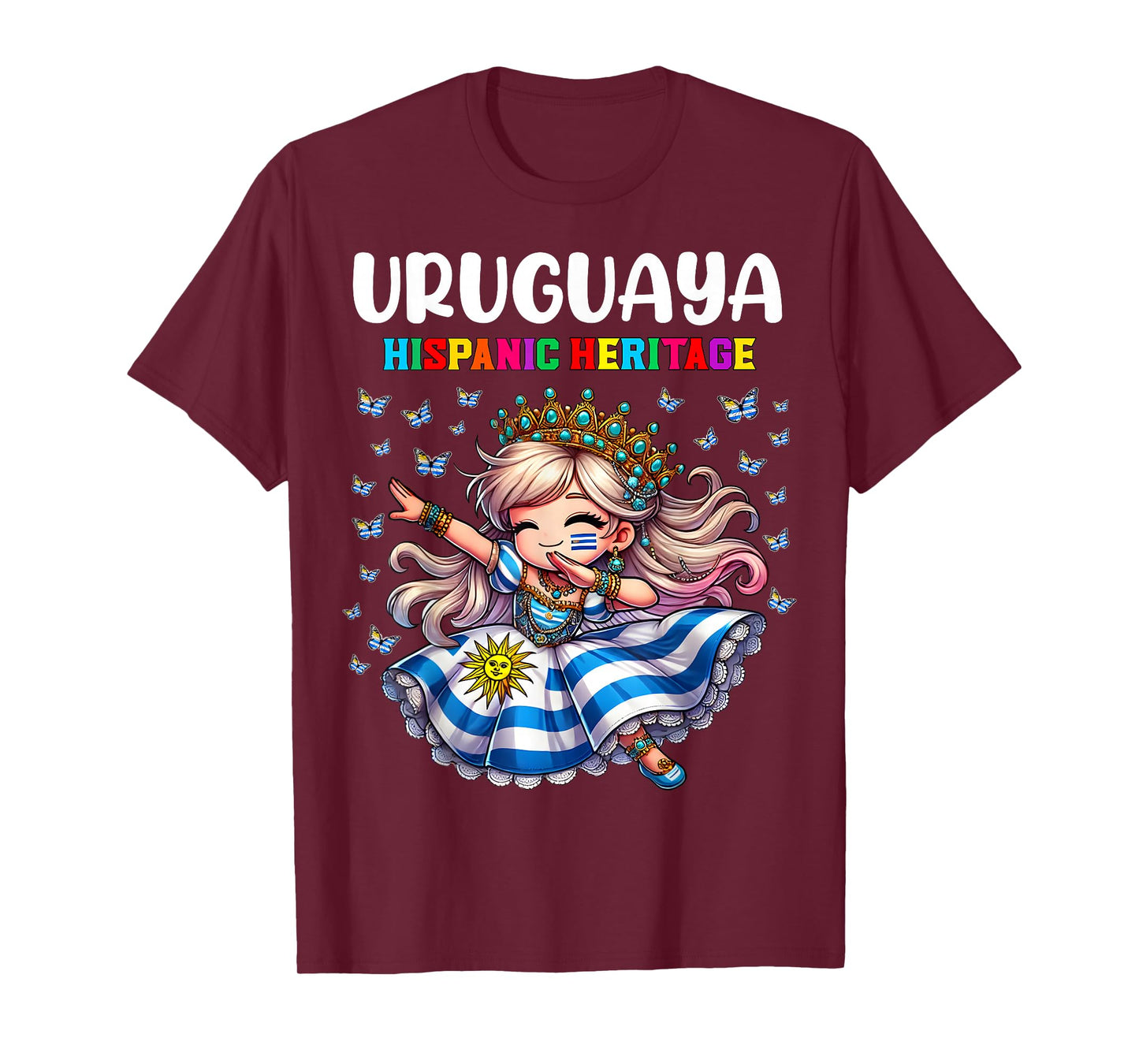 Uruguay Hispanic Heritage Month Celebration girls kids T-Shirt