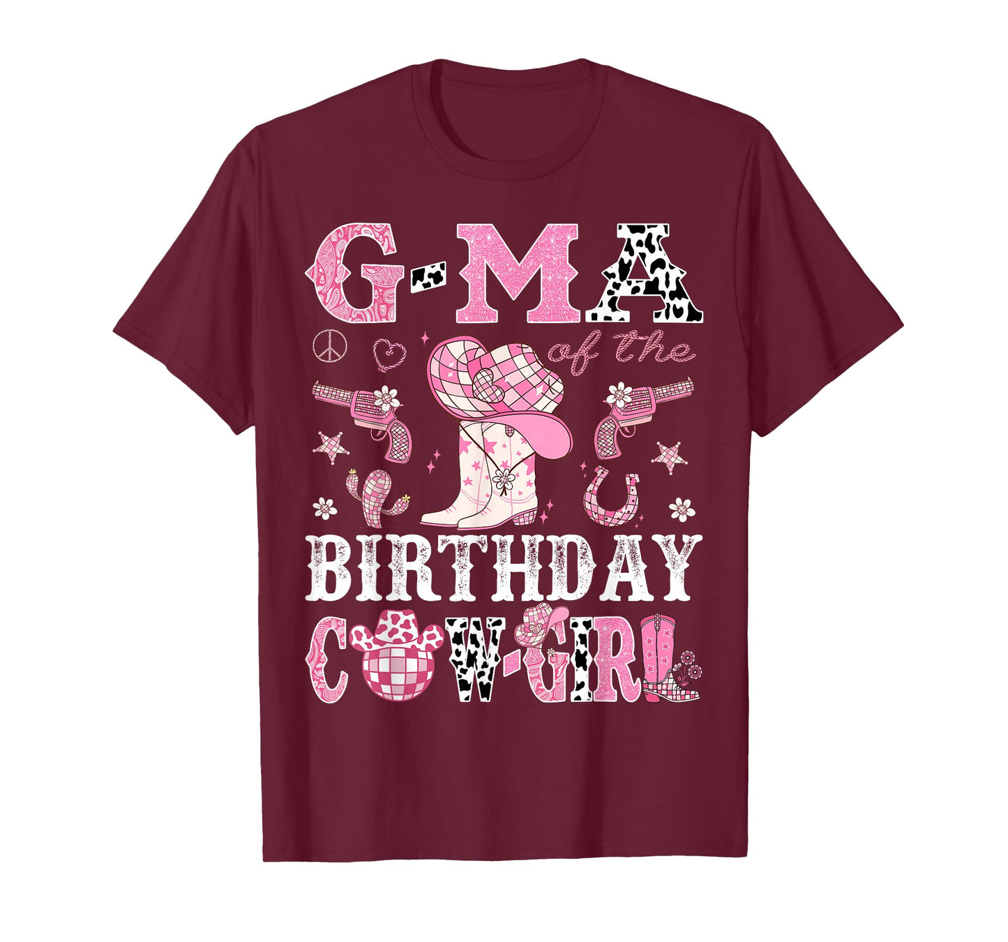G-Ma Of The Birthday Cow-Girl Pink Disco Rodeo Western T-Shirt