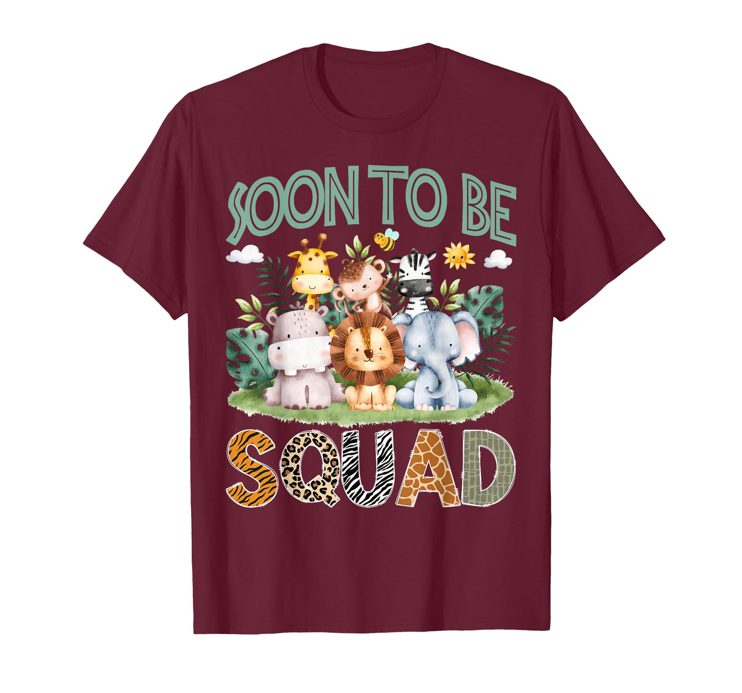 Soon To Be Squad Animal Safari Jungle Gender Reveal T-Shirt