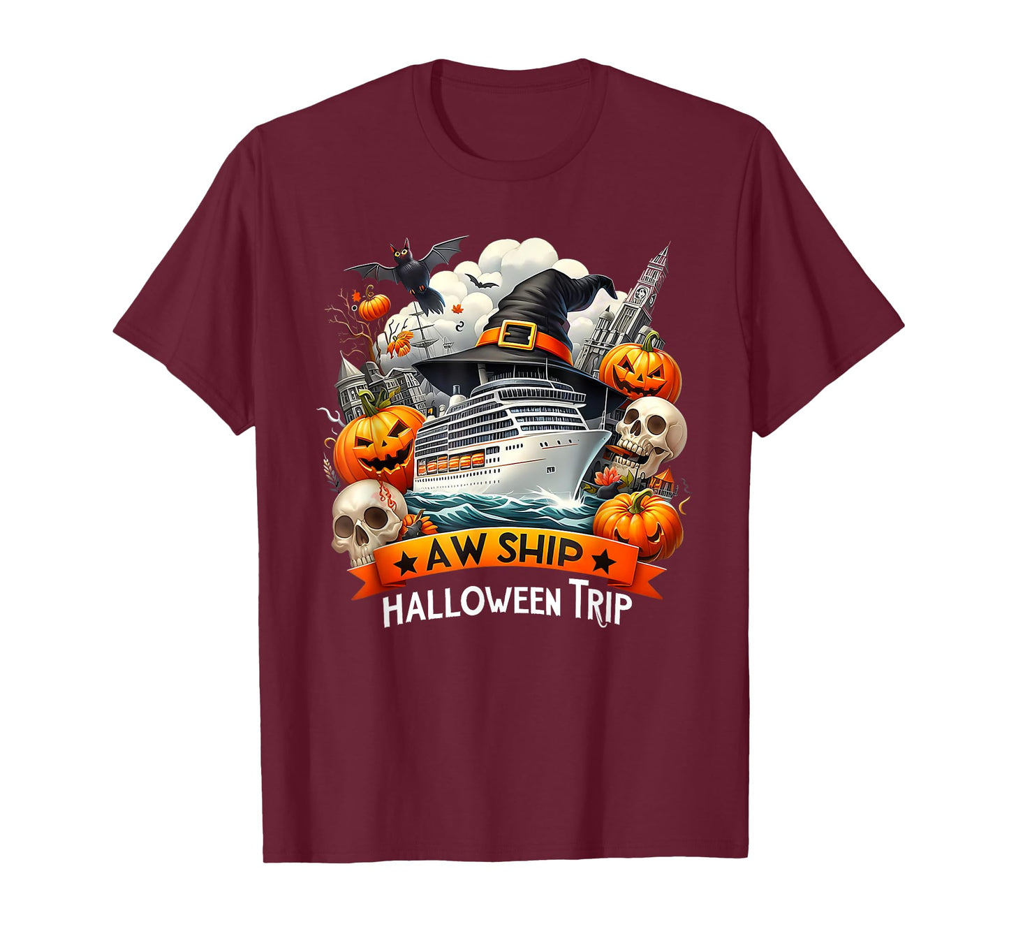 Aw Ship Halloween Trip Family Cruising Crew Cruise Squad T-Shirt