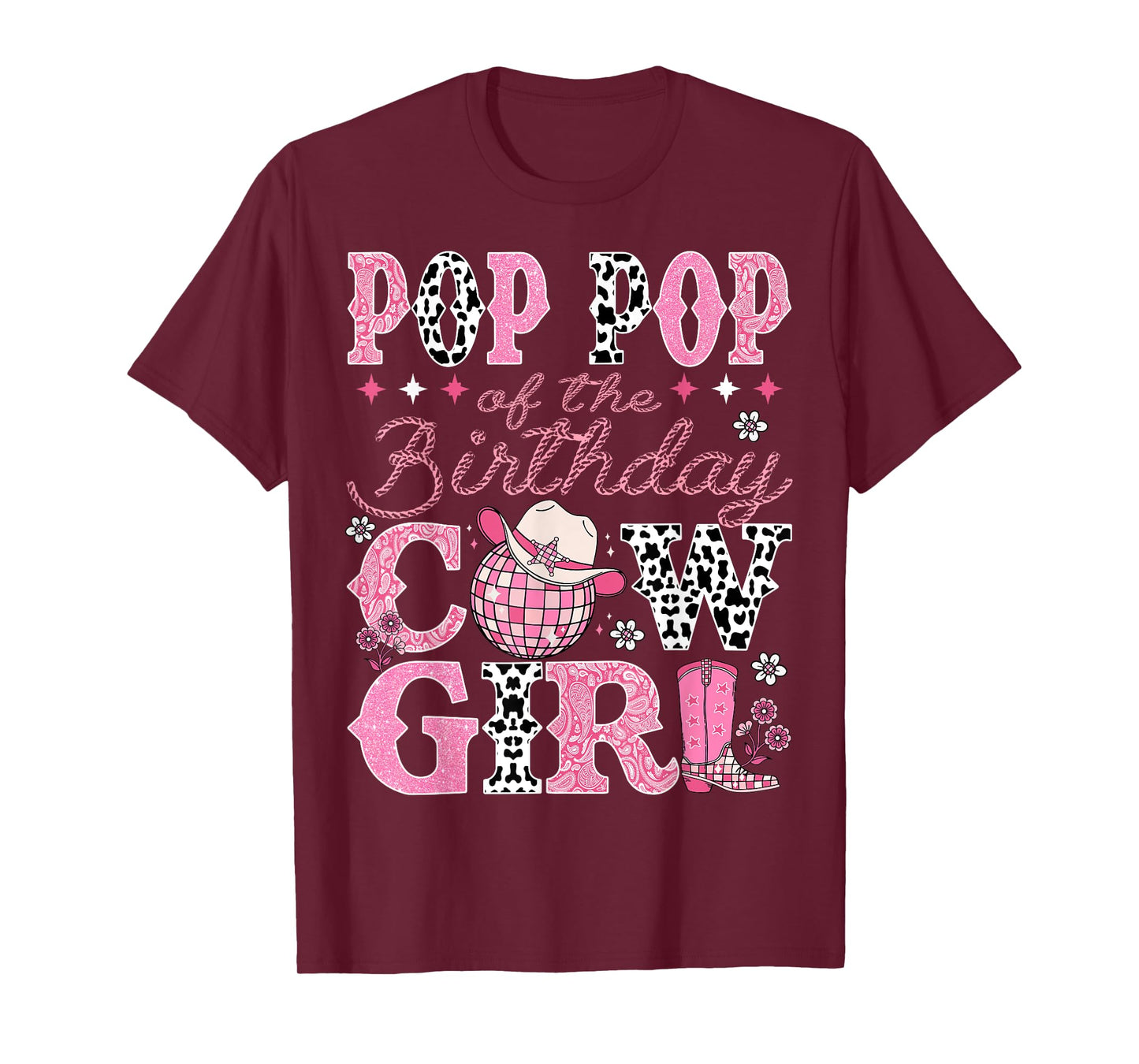 Pop Pop Of The Birthday CowGirl Rodeo Pop Pop Bday Party T-Shirt