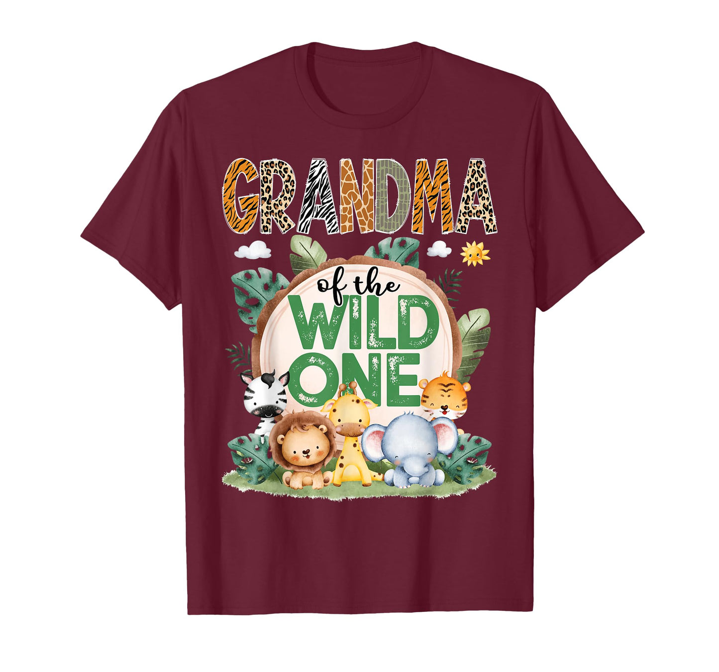 Grandma Of The Wild One Safari Jungle 1St Birthday Party T-Shirt