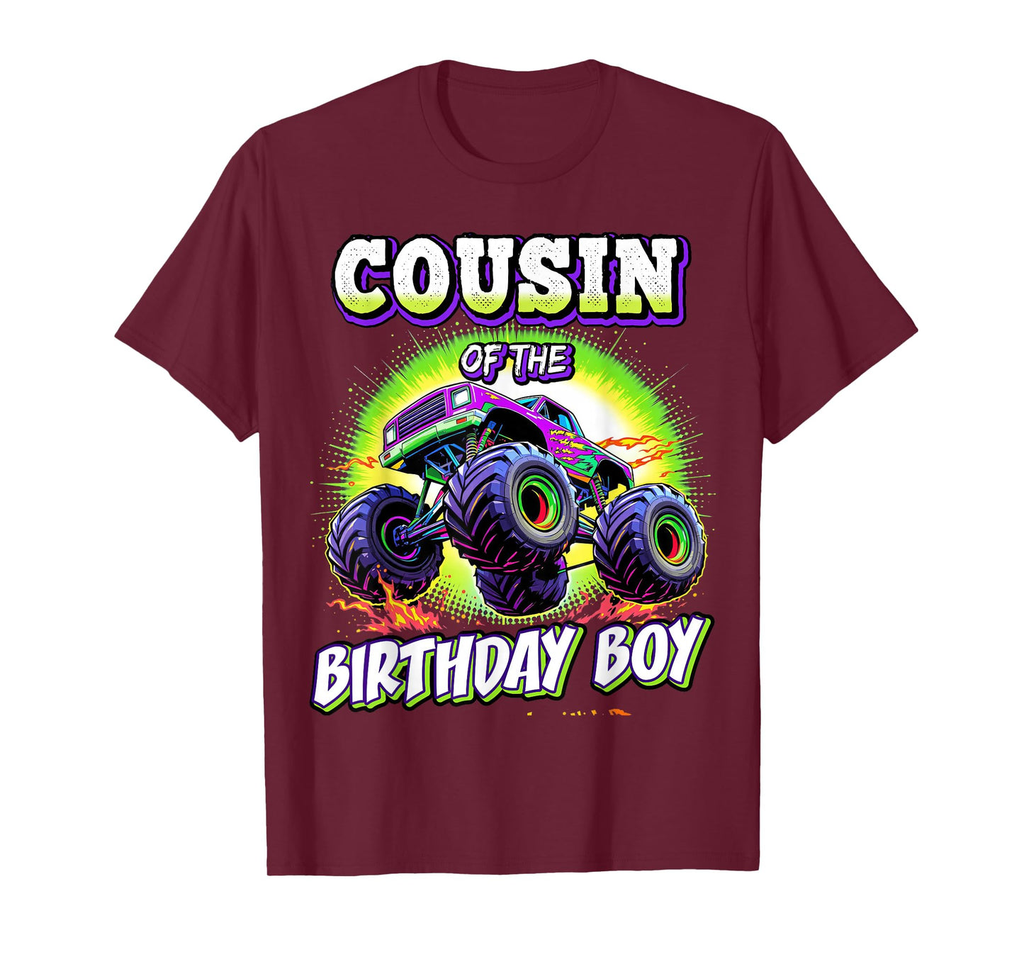 Cousin of the Birthday Boy Monster Truck Birthday Party T-Shirt