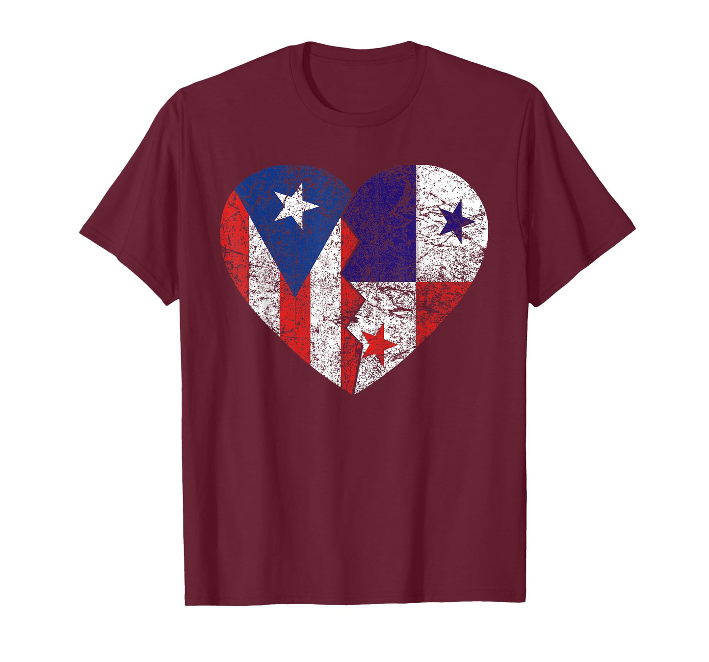 Panamanian Puerto Rican Flags Heart | Puerto Rico Panama T-Shirt