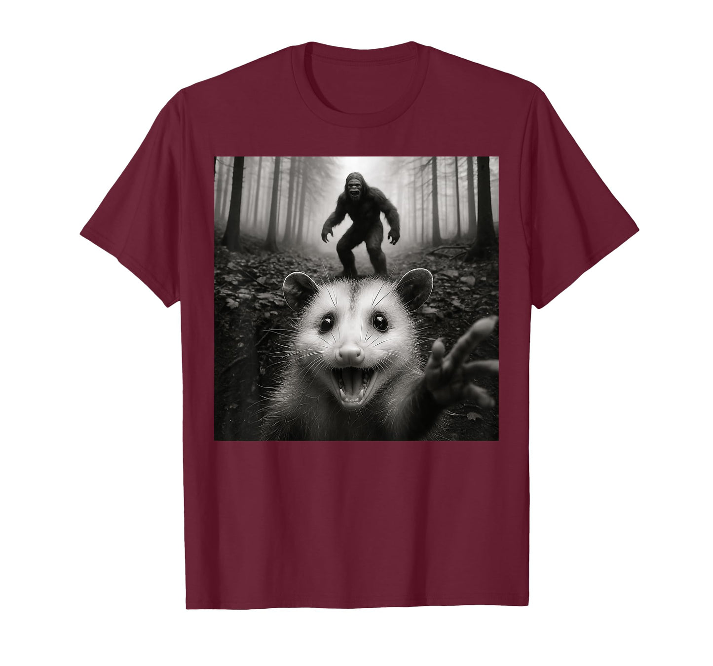 Opossum Selfie With Bigfoot Funny Gifts For Men Women Kid T-Shirt
