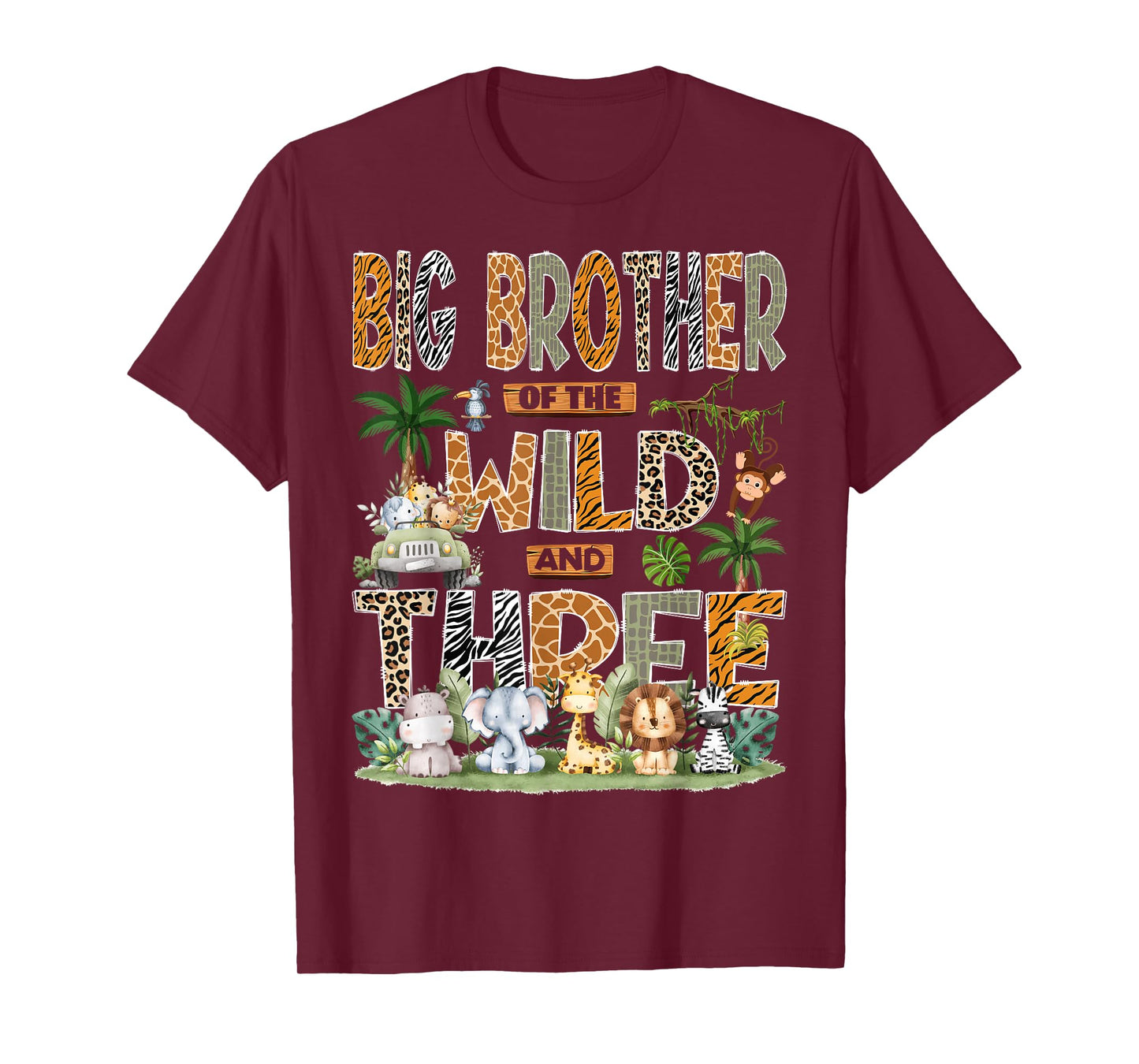 Big Brother of The Wild & Three 3rd Birthday Safari Jungle T-Shirt