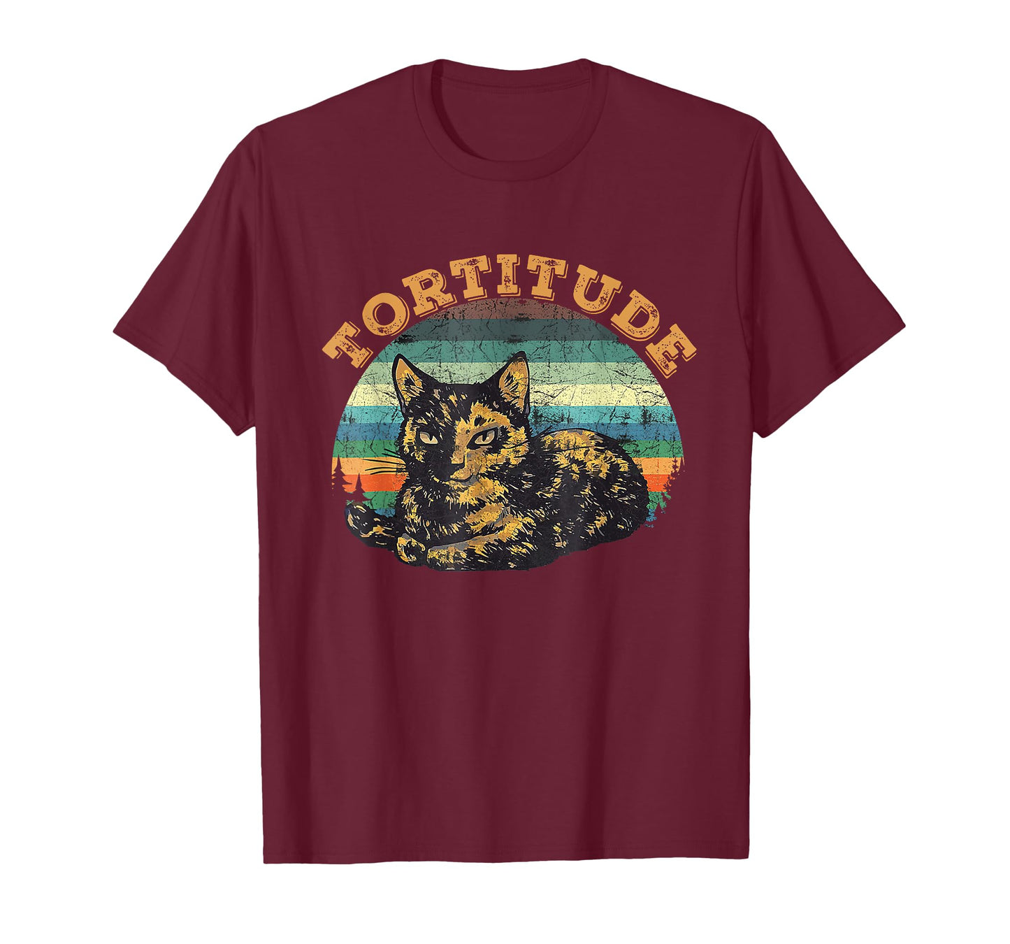 Vintage Cat Tortitude Men Women T-Shirt T-Shirt