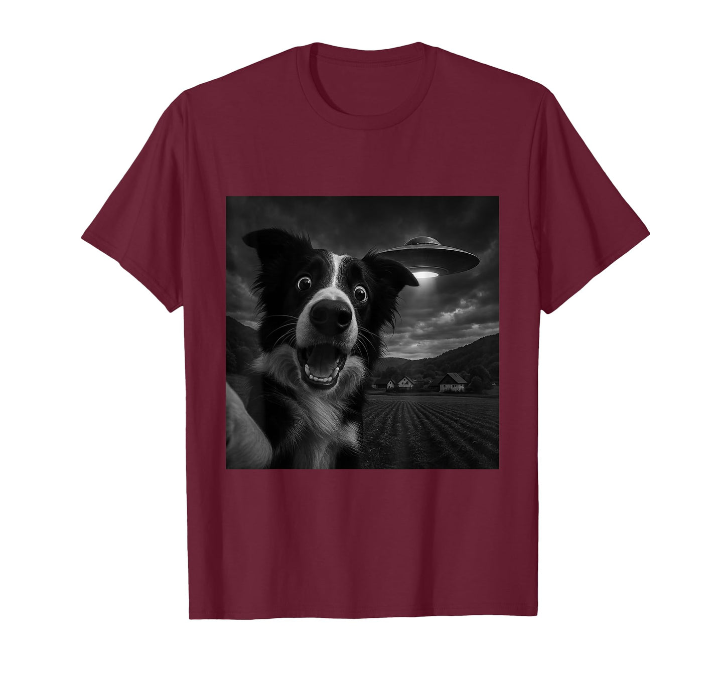 Border Collie UFO Encounters Selfie T-Shirt