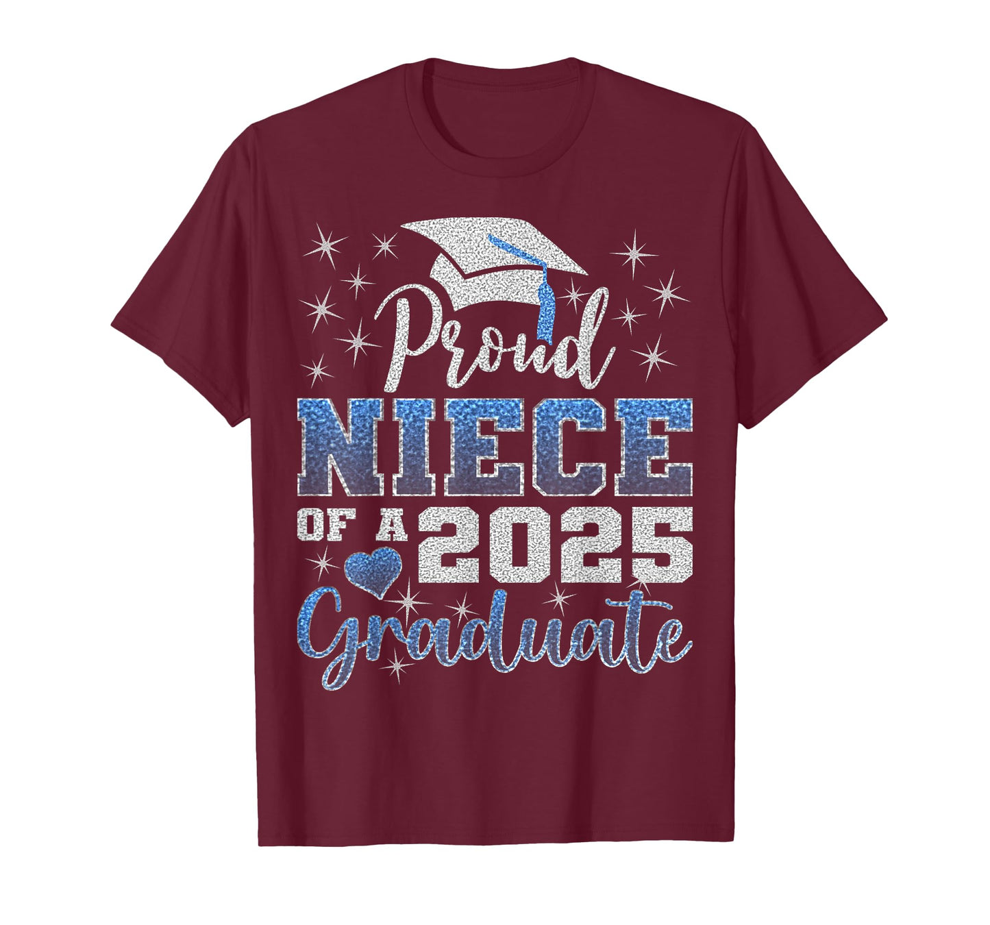 Super Proud Niece of 2025 Graduate Awesome Family College T-Shirt
