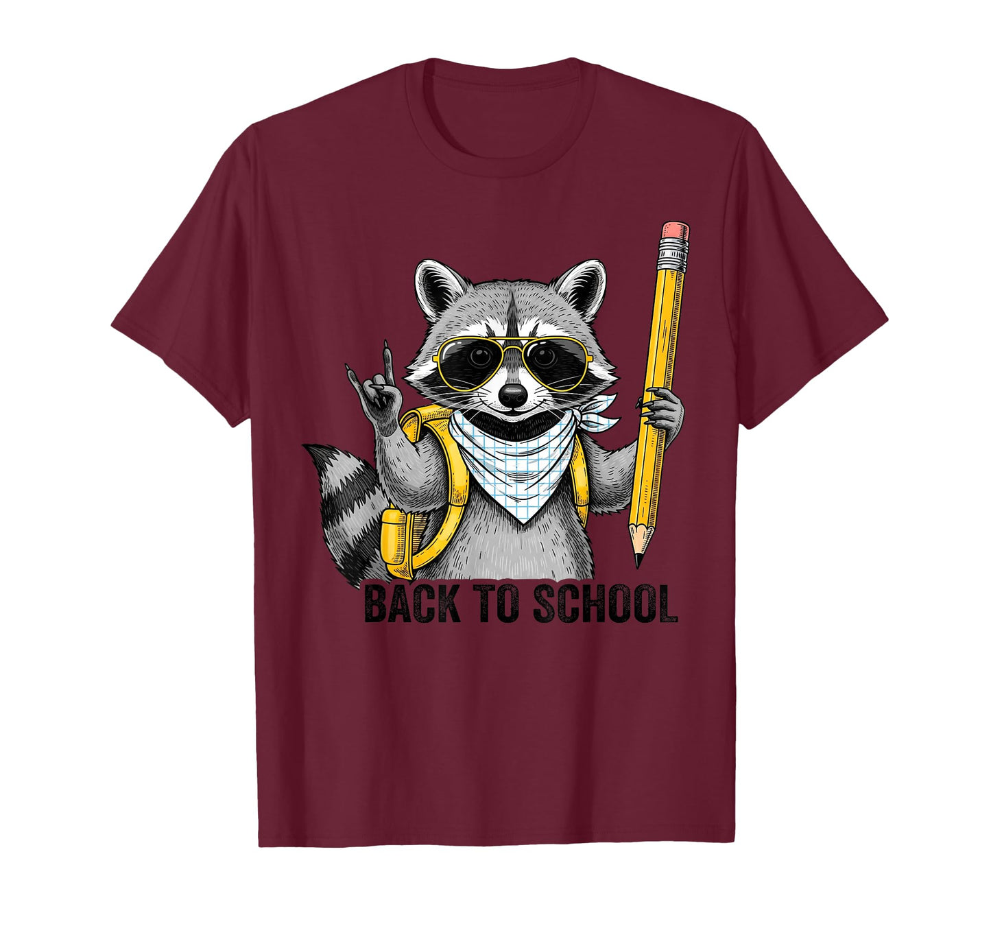 Raccoon Back To School Funny Gifts For Teacher Boy Girl Kid T-Shirt