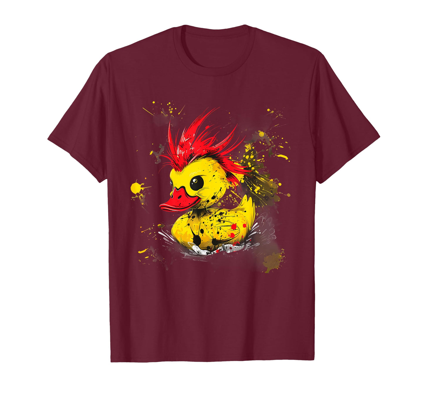 Rubber Duck Watercolor Punk Rock Rubber Duckling Duck Lover T-Shirt
