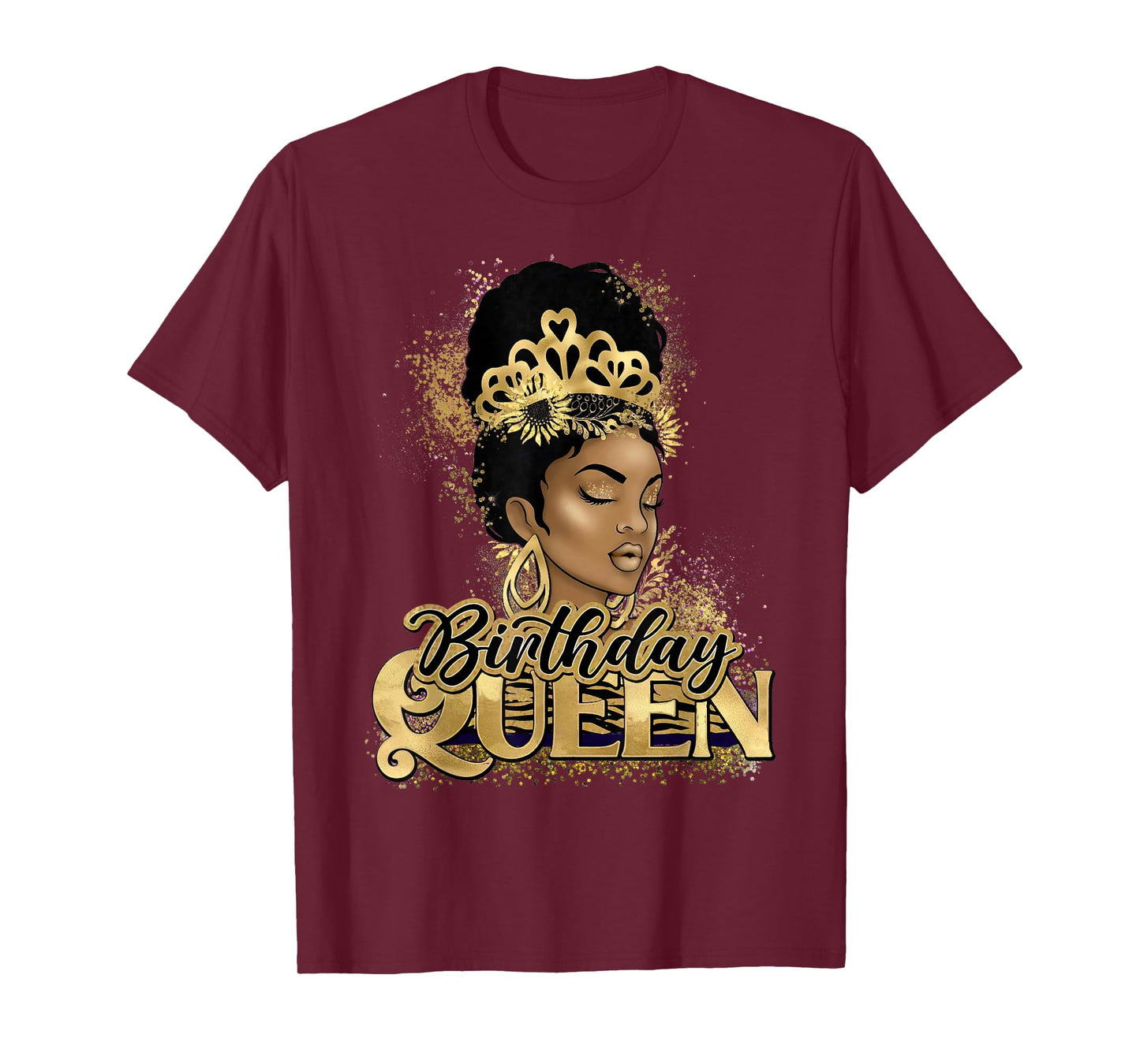 Birthday Queen African American Black Woman T-Shirt