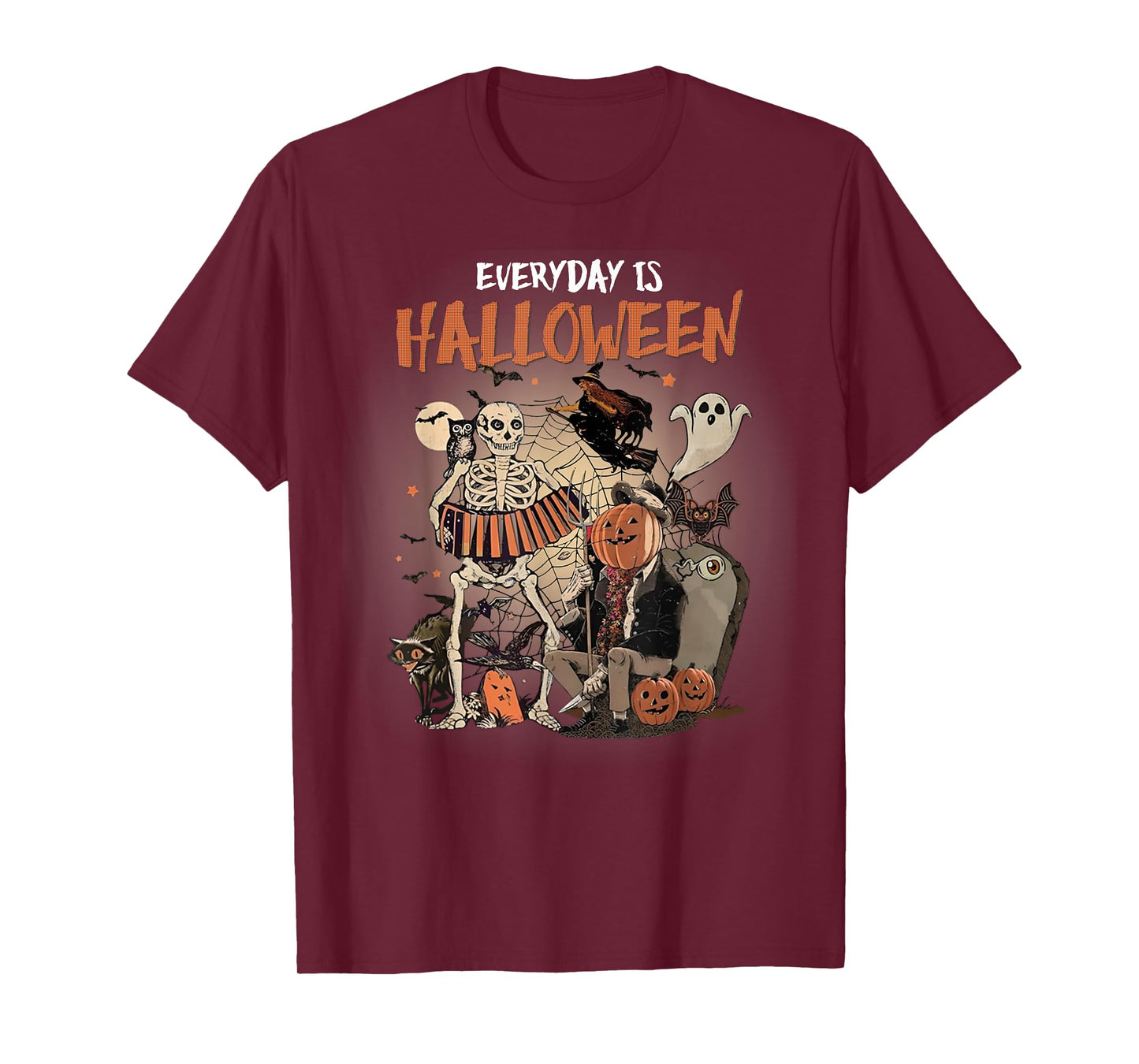 Everyday Is Halloween Spooky Monsters Skeleton Witch Pumpkin T-Shirt