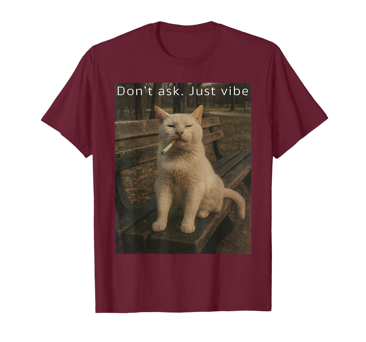 Cigarette Kitten Funny Smoking Cat Meme Stupid Brainrot T-Shirt
