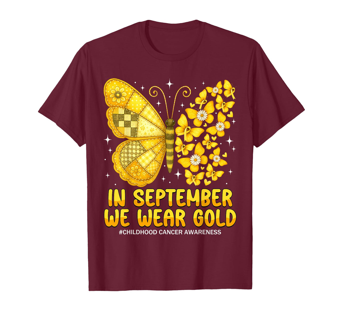 in September We Wear Gold Childhood Cancer Awareness Kids T-Shirt
