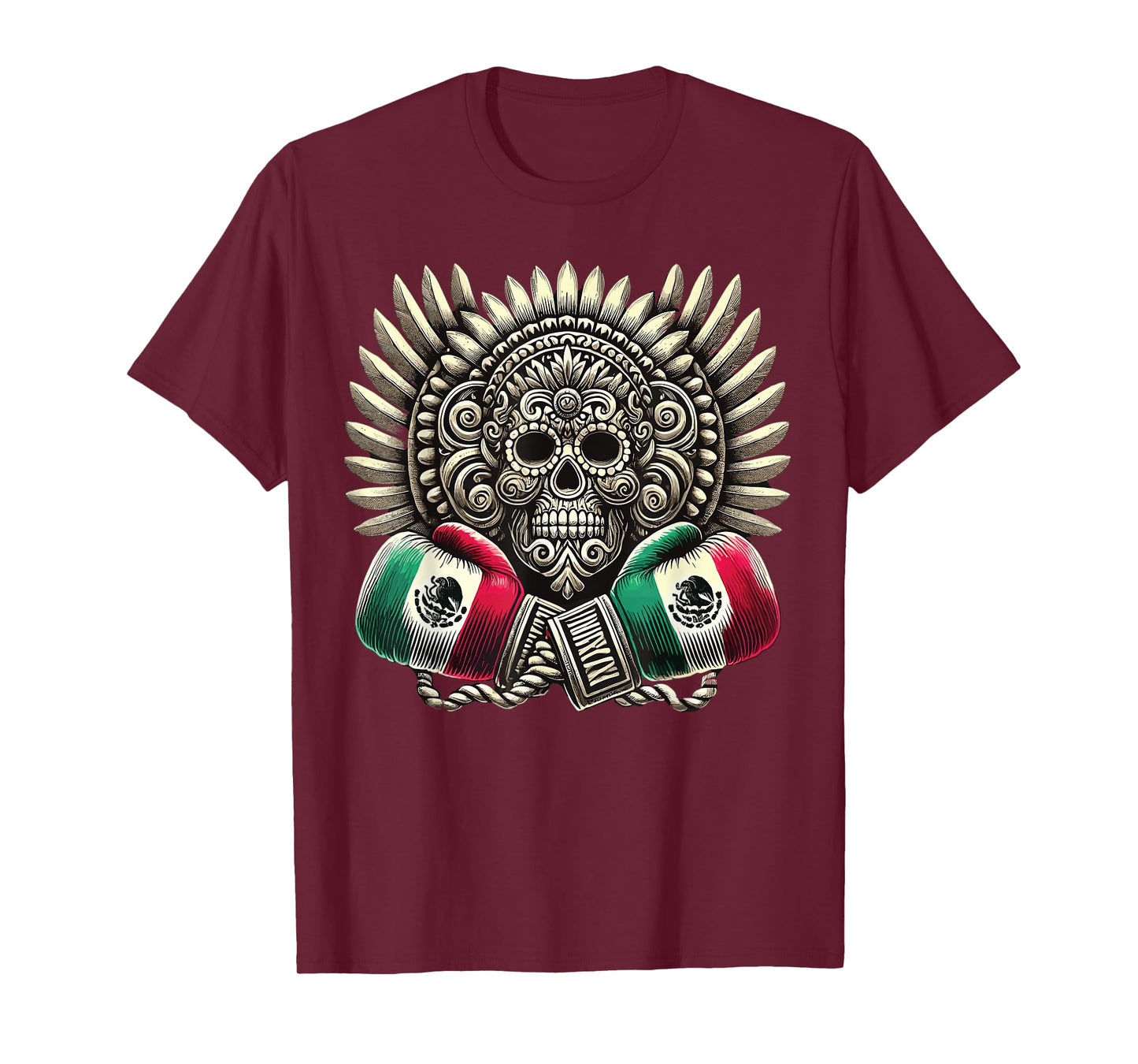 Aztec Mictlantecuhtli Mexican Pride Boxing T-Shirt