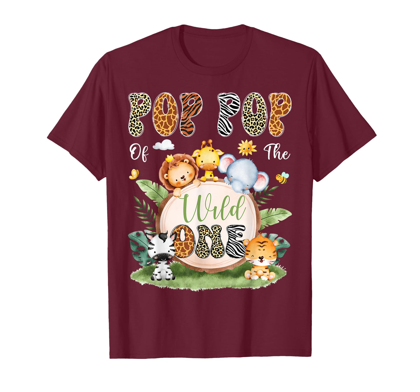 Pop Pop Of The Wild One 1St Birthday Safari Jungle T-Shirt