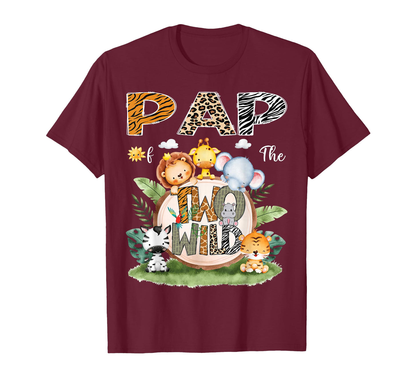 Pap Of The Two Wild 2Nd Birthday Safari Animal Lover T-Shirt
