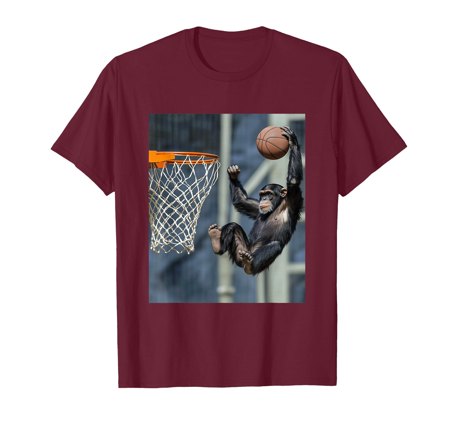 Chimpanzee Basketball Monkey Funny Graphic T-Shirt